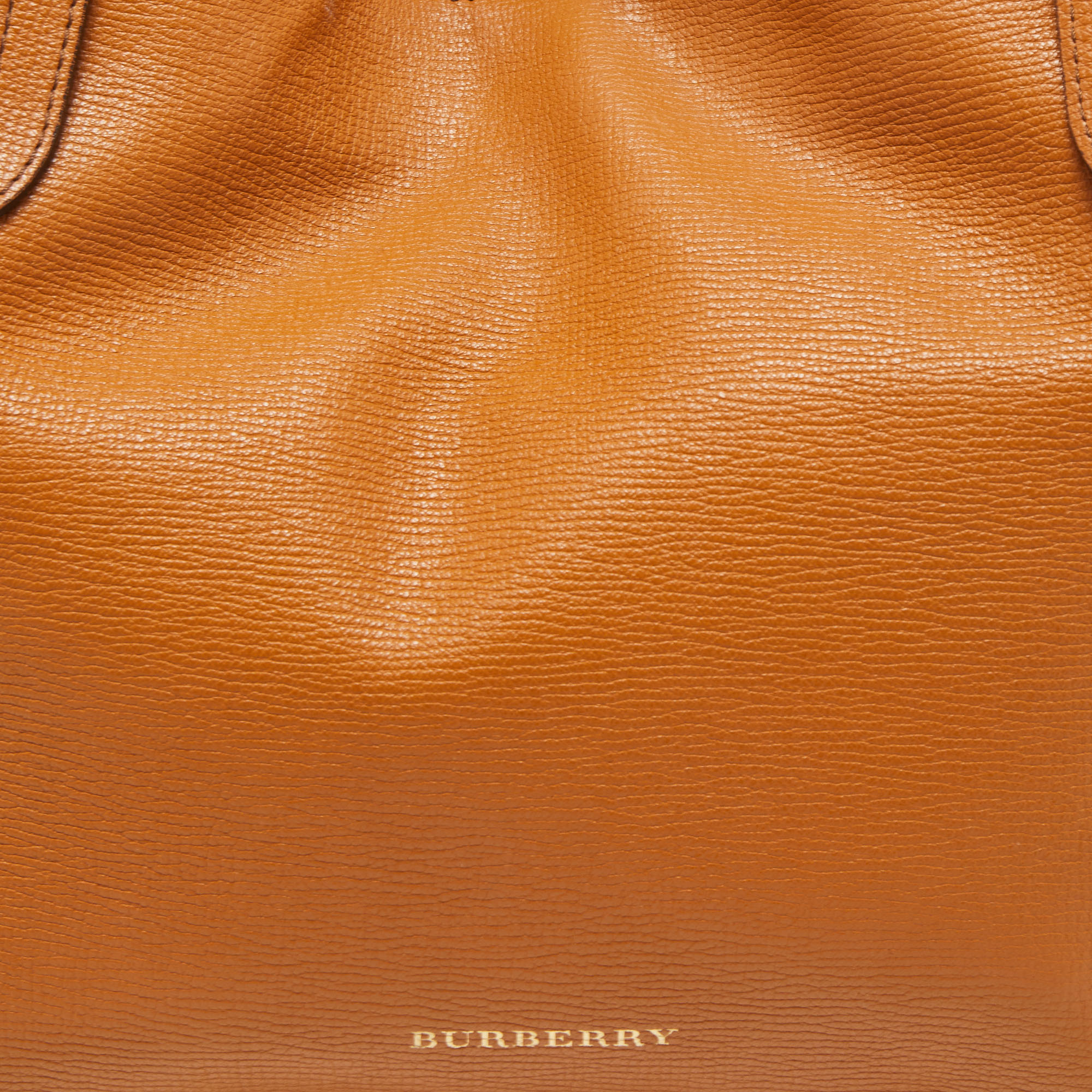 Burberry Tan/Beige House Check Fabric And Leather Small Canterbury Tote