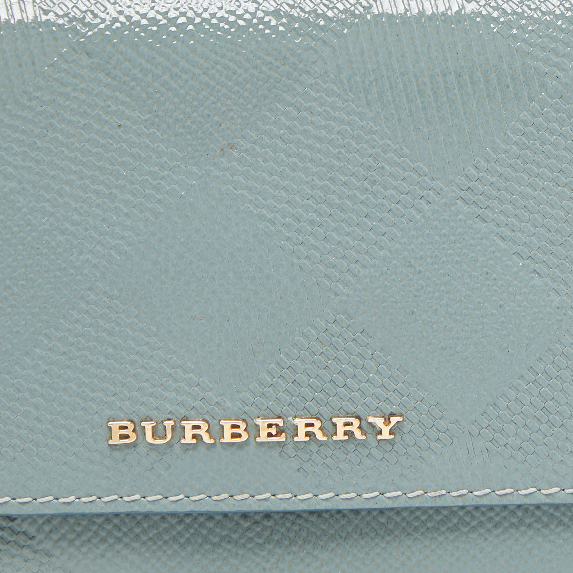 Burberry Green Patent Leather Continental Wallet