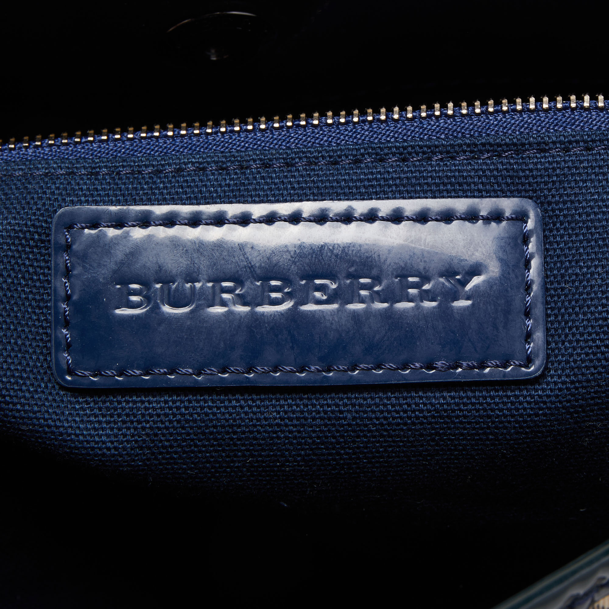 Burberry Ombre Blue Supernova Check PVC And Patent Leather Bilmore Tote