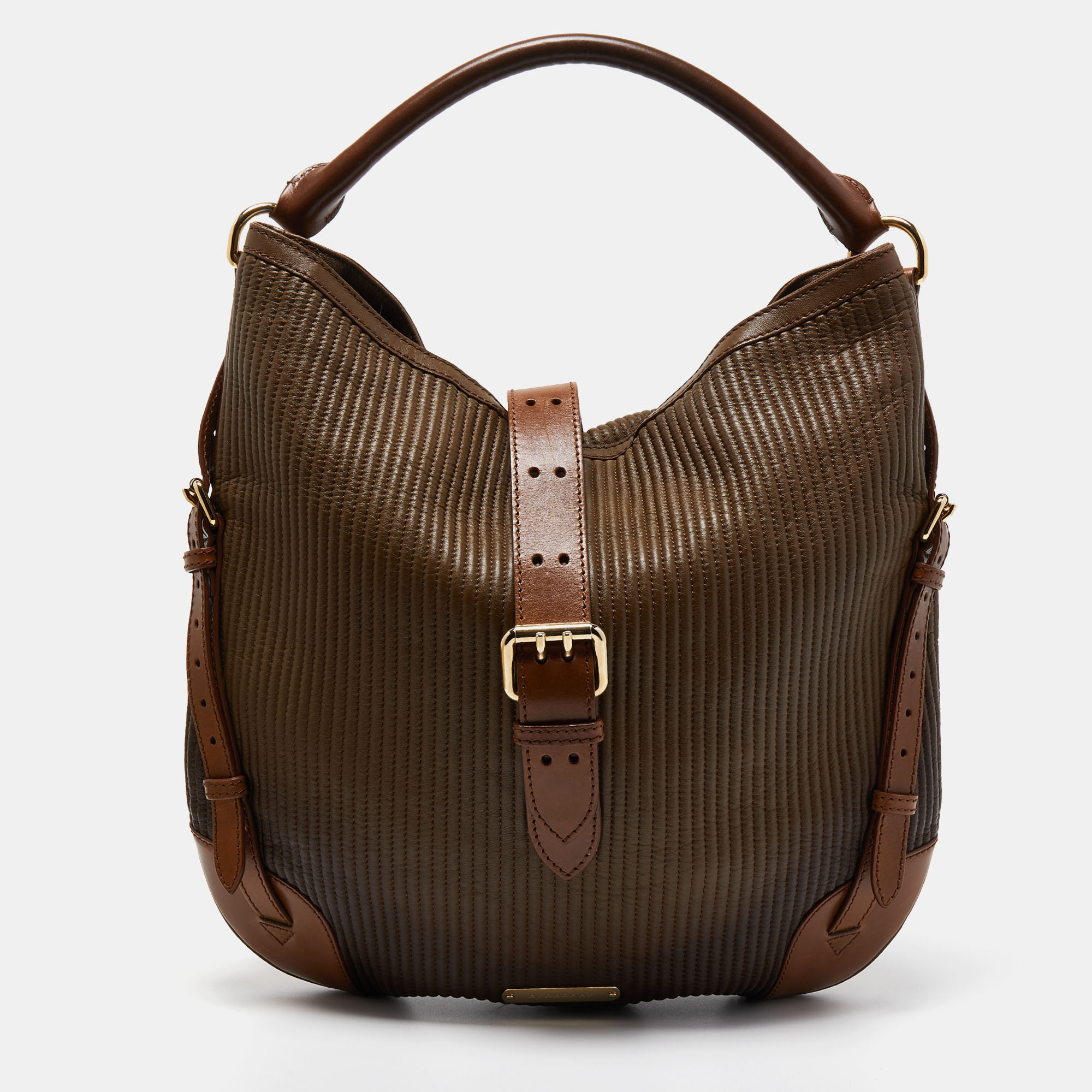 Burberry Brown Quilted Leather Dunloe Hobo