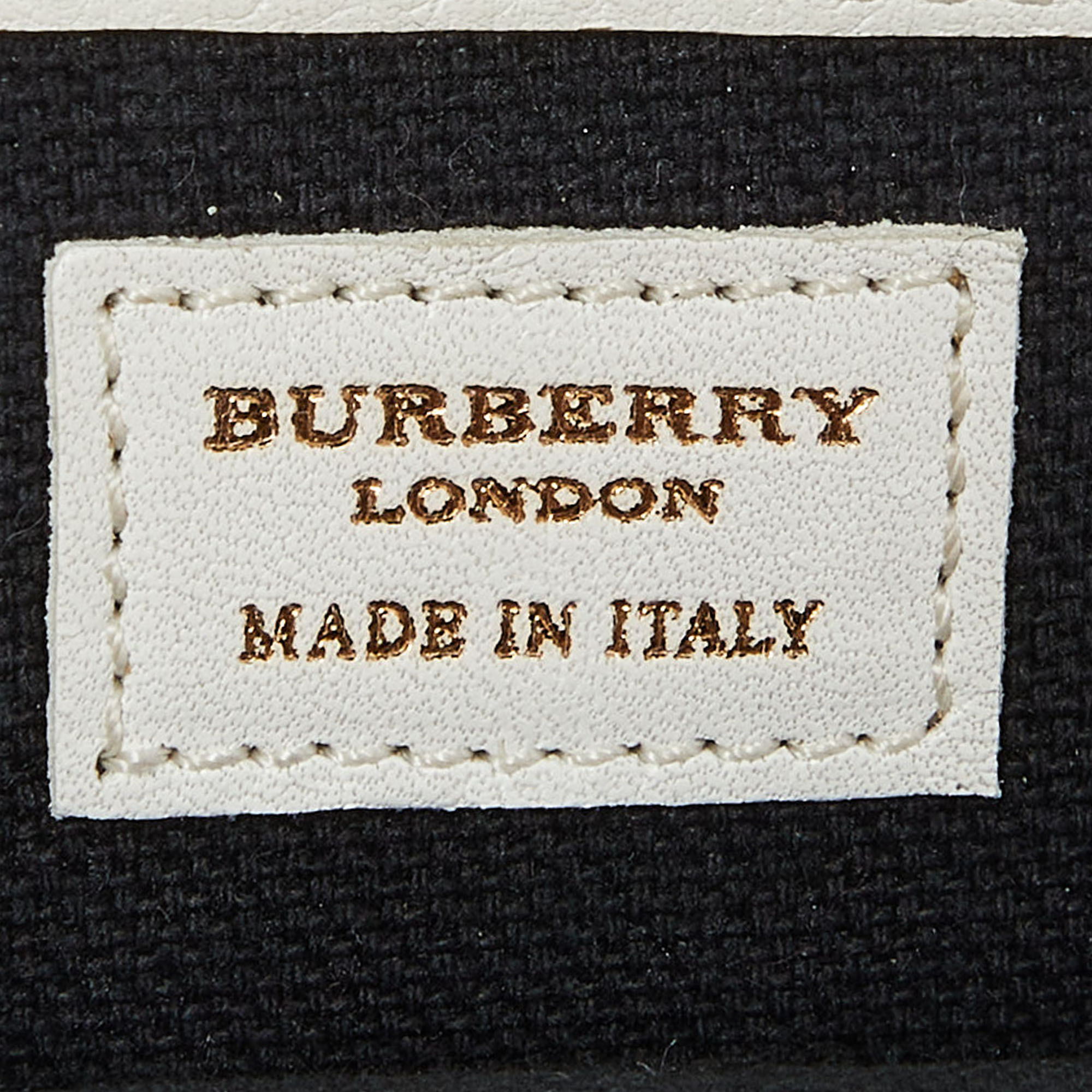 Burberry White Leather And Check Canvas Card Holder With Strap