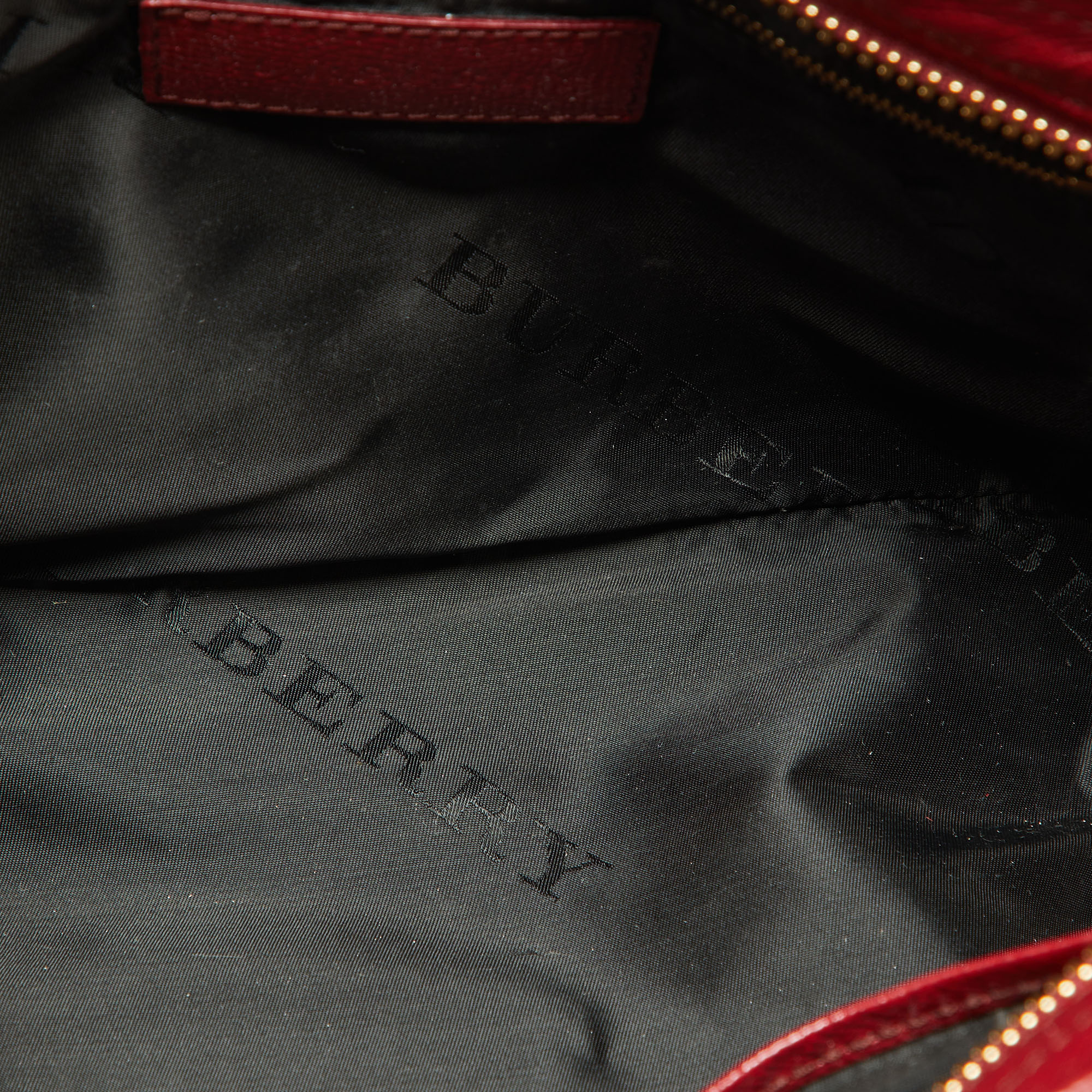 Burberry Red Patent Leather Somerford Convertible Tote