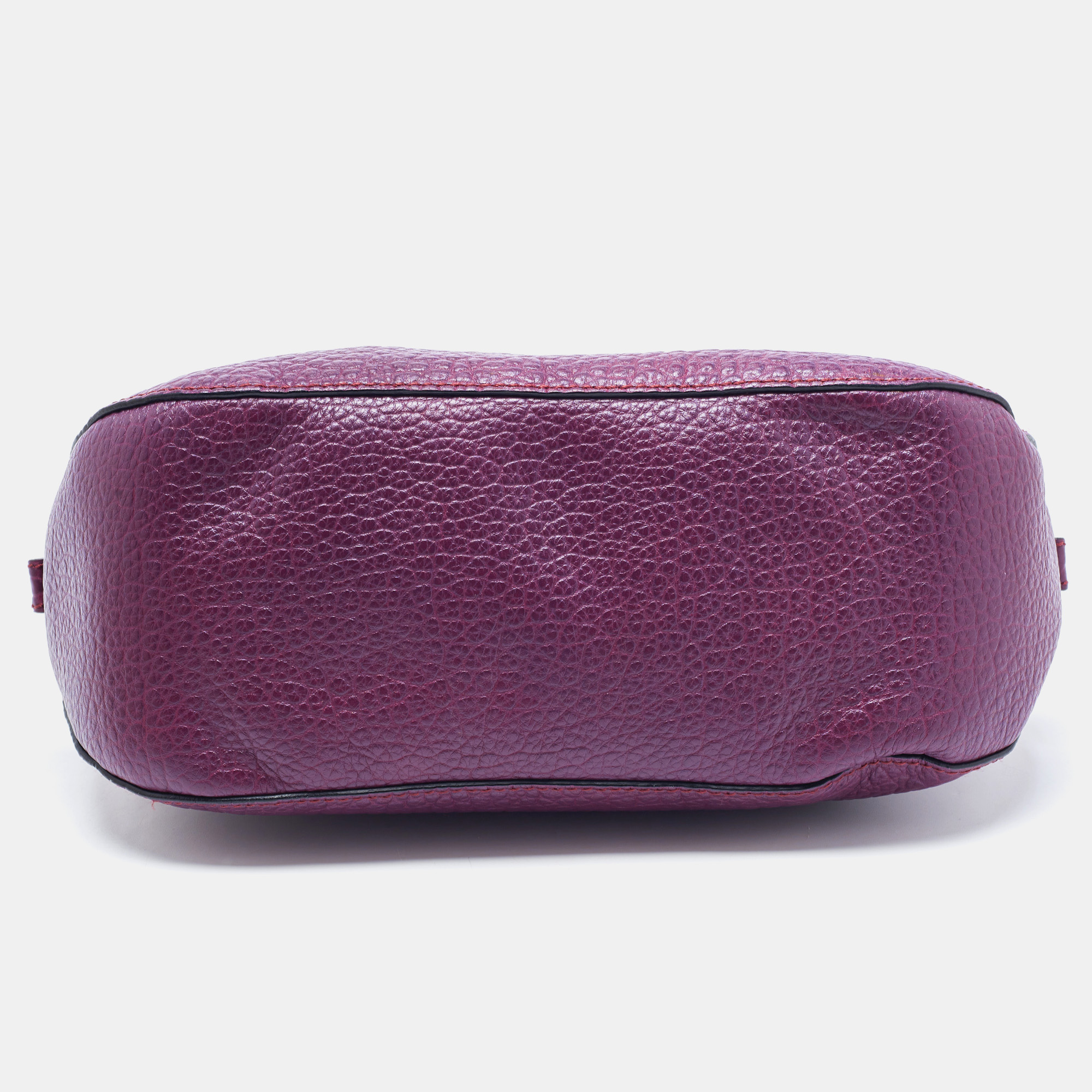 Burberry Purple Leather Orchard Bowler Bag