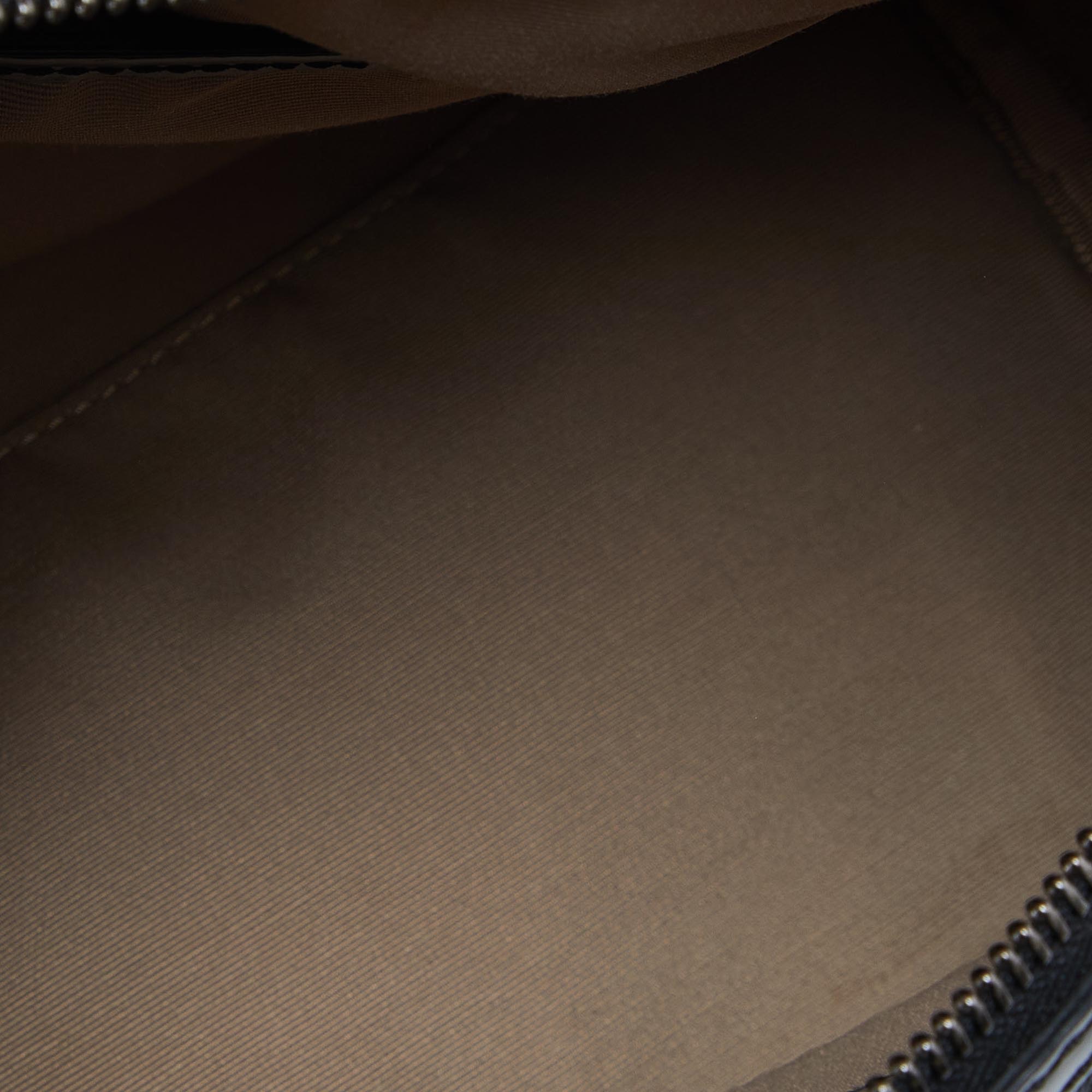 Burberry Beige/Black Nova Check PVC And Patent Leather Chester Boston Bag