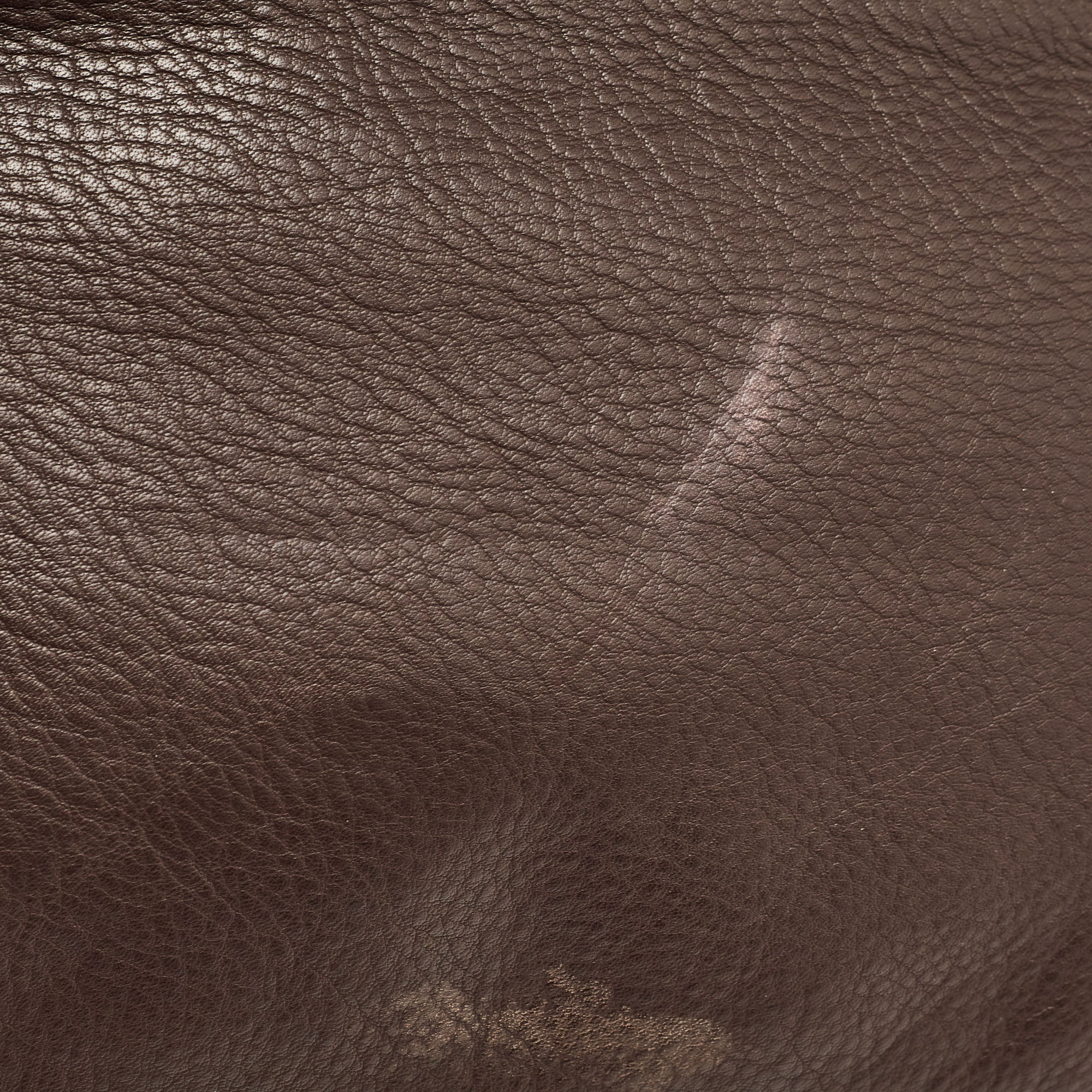 Burberry Dark Brown Leather Fold Over Zip Clutch