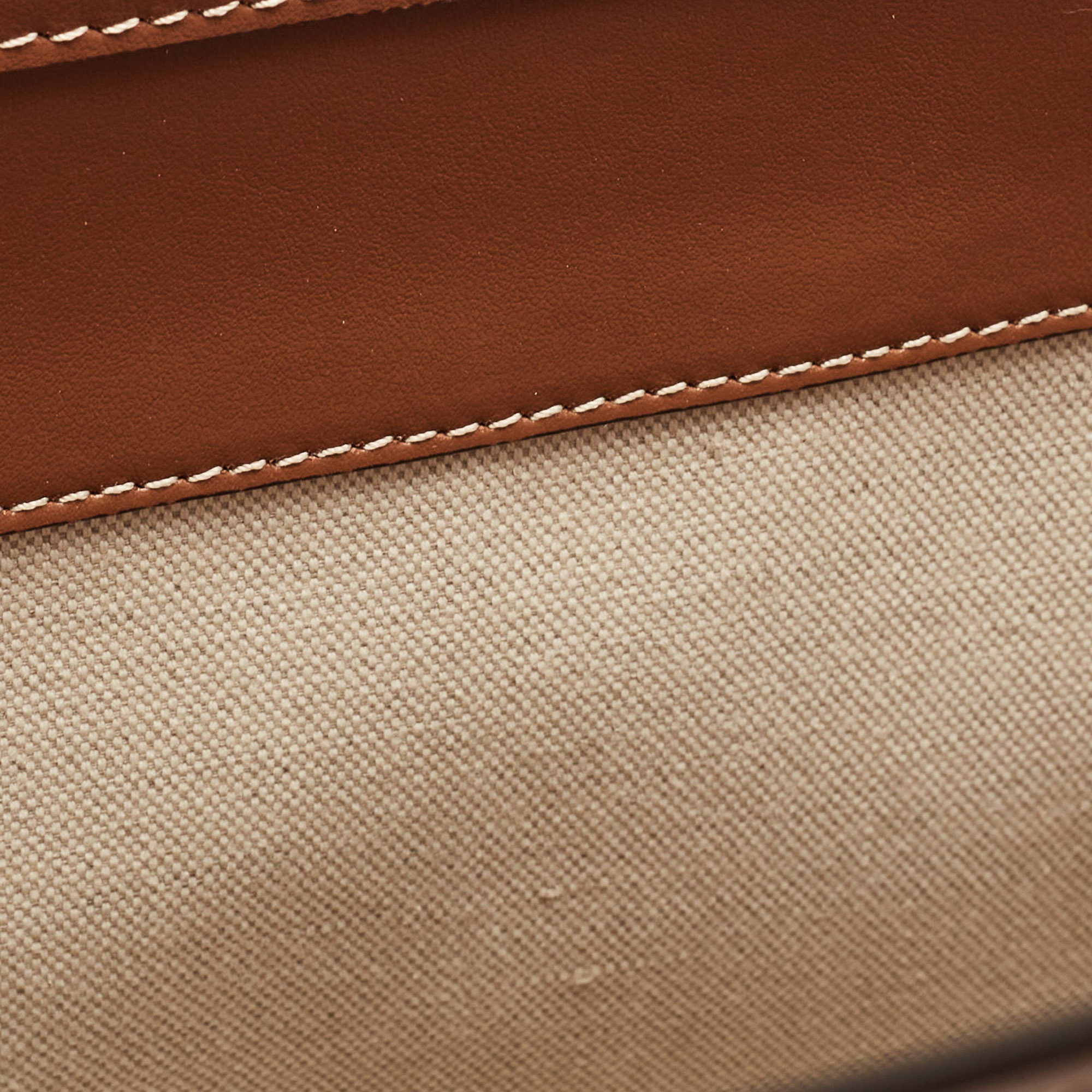 Burberry Tan/Beige Canvas And Leather Medium Pocket Bag