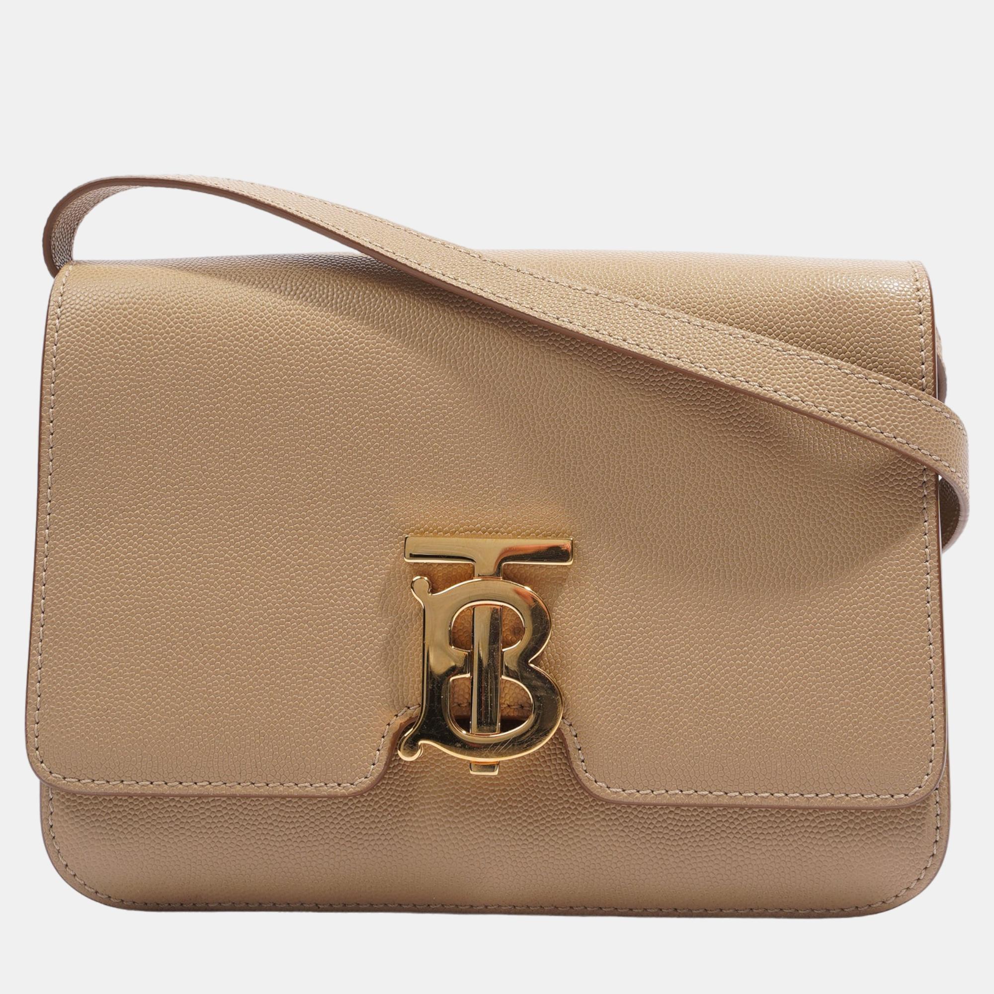 Burberry TB Bag Archive Beige Calfskin Leather Small