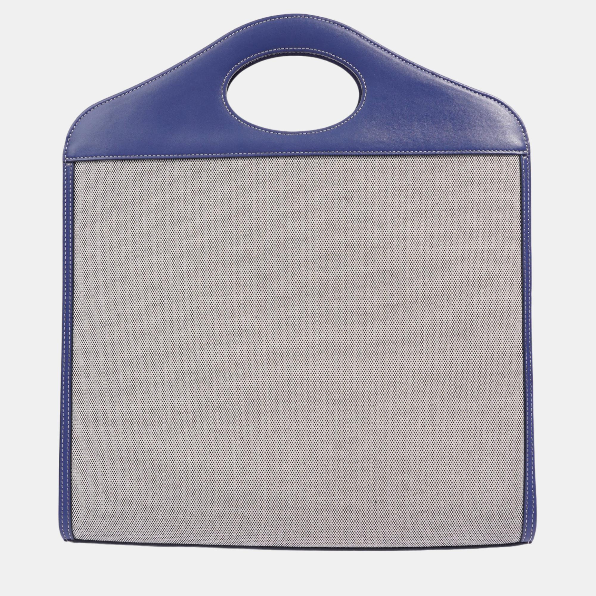 Burberry Pocket Bag Blue Canvas Medium