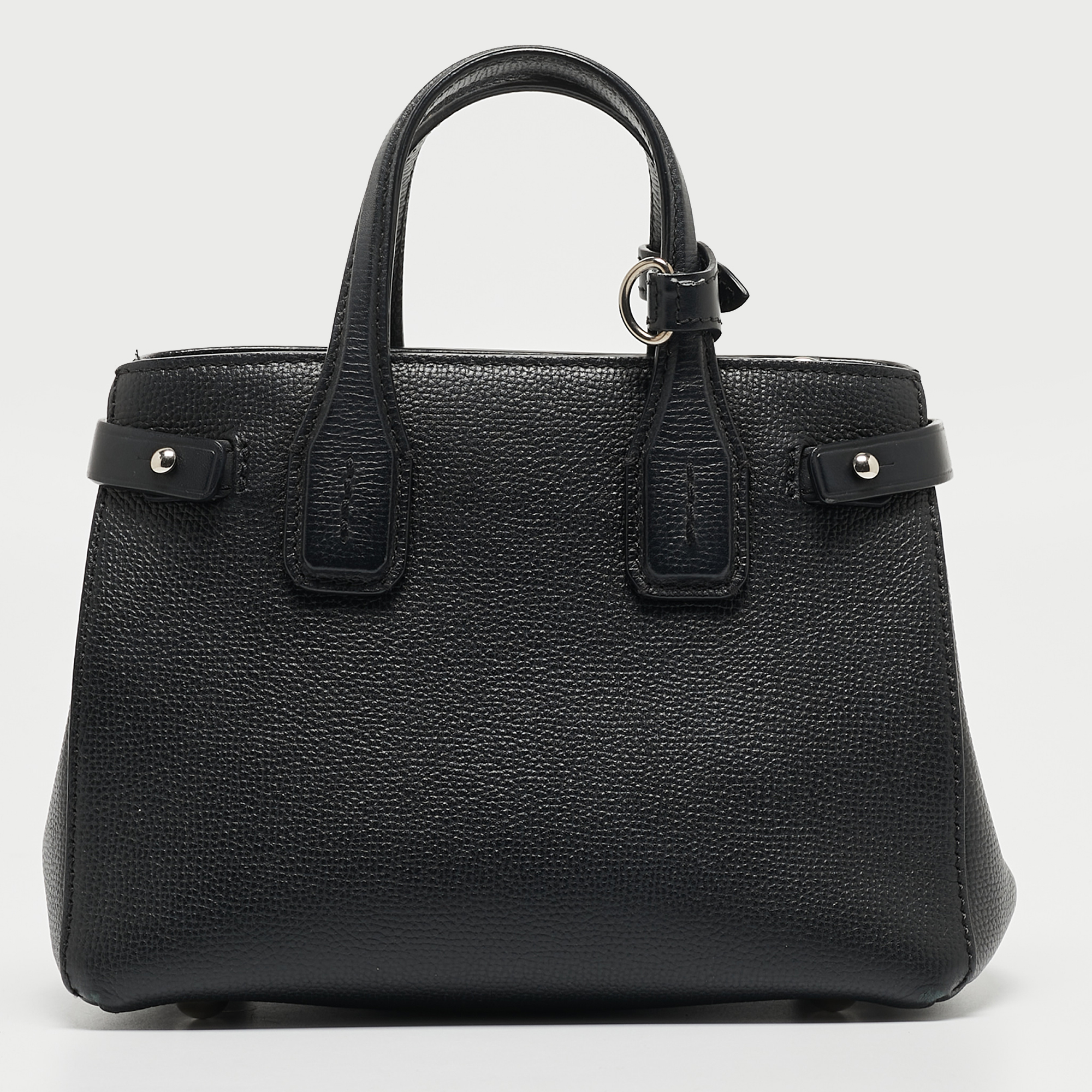 Burberry Black Leather Baby Banner Tote