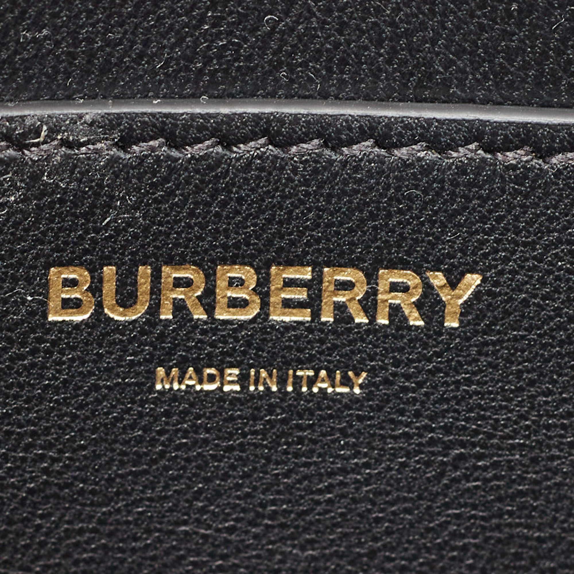 Burberry Black Leather Mini TB Shoulder Bag