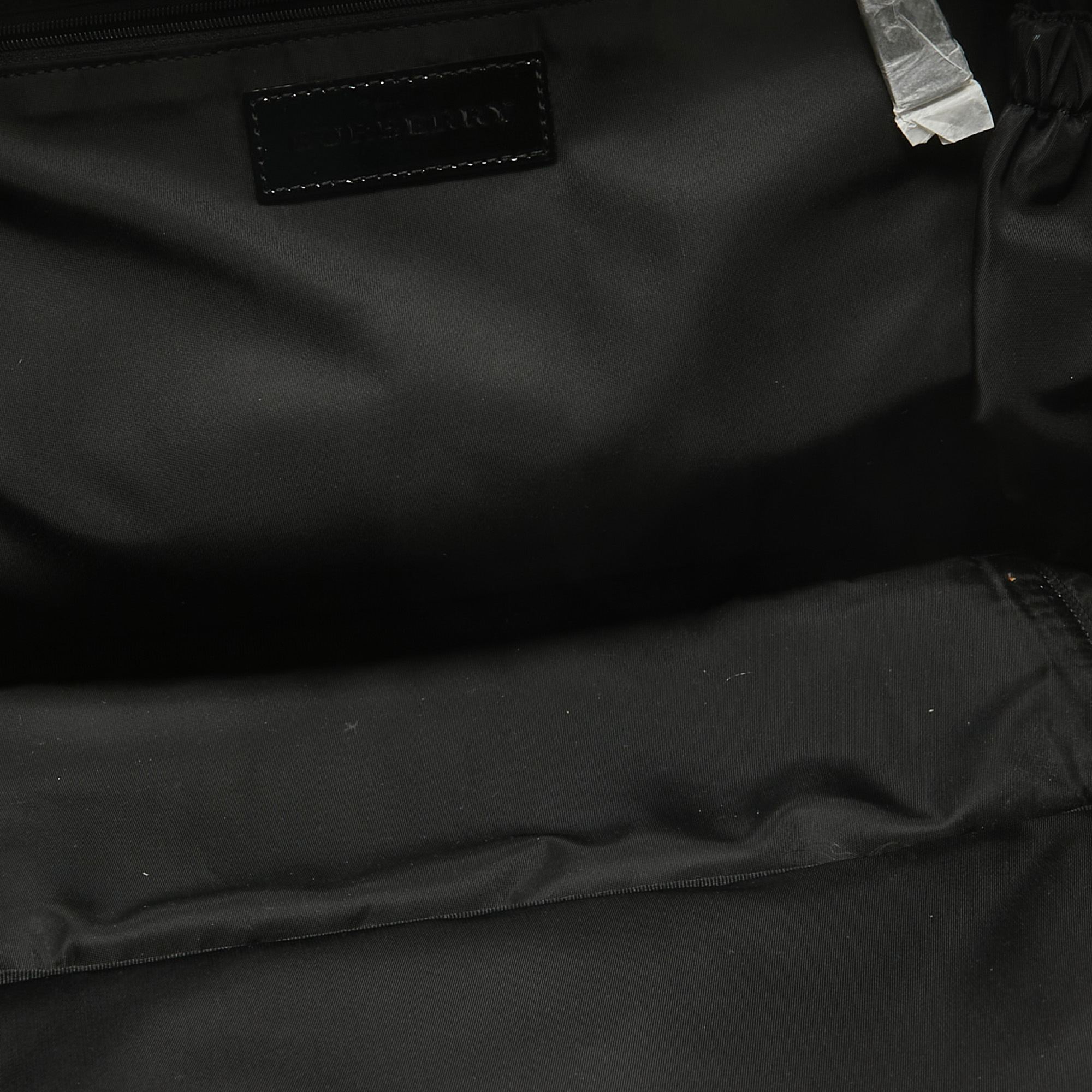 Burberry Black/Beige Supernova Check PVC And Patent Leather Diaper Bag