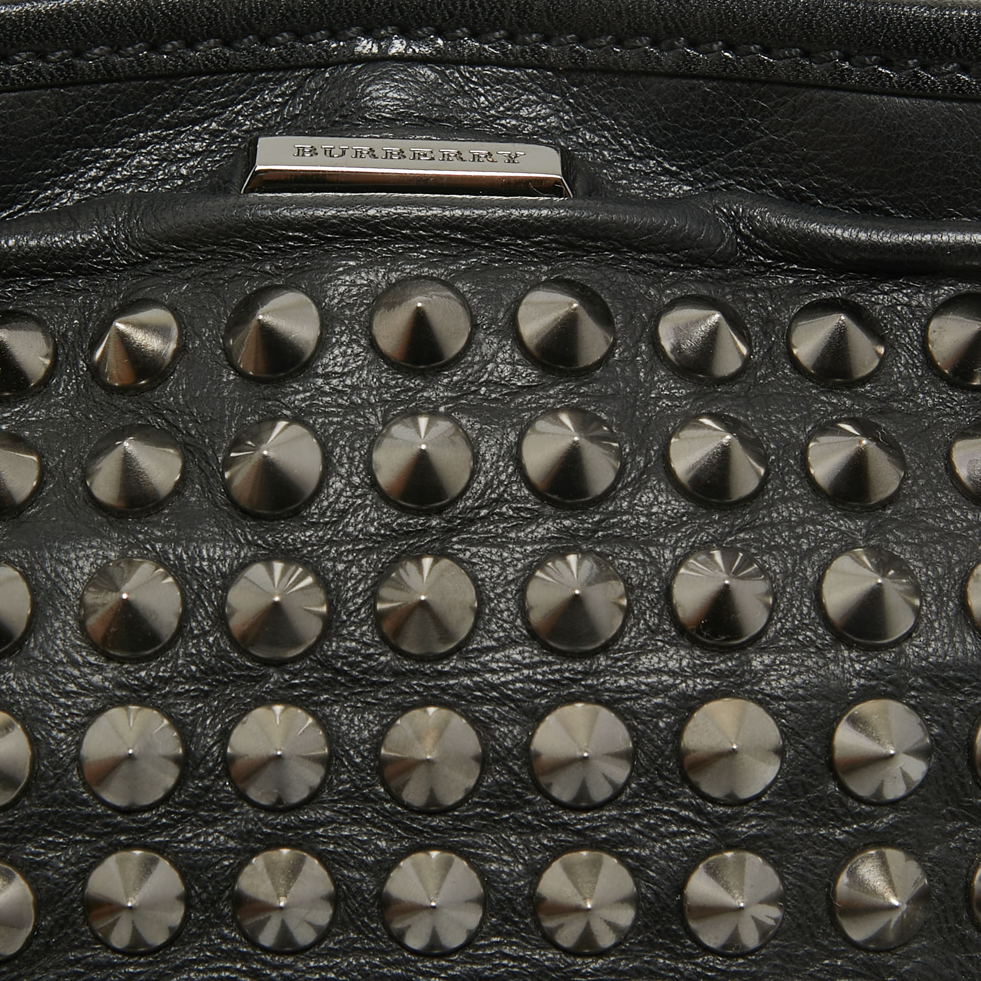 Burberry Black Studded Leather Edenham Crossbody Bag