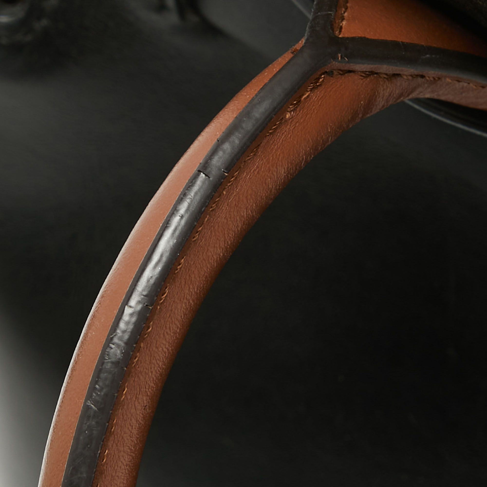 Burberry Black/Tan Leather Small Marais Belt Tote