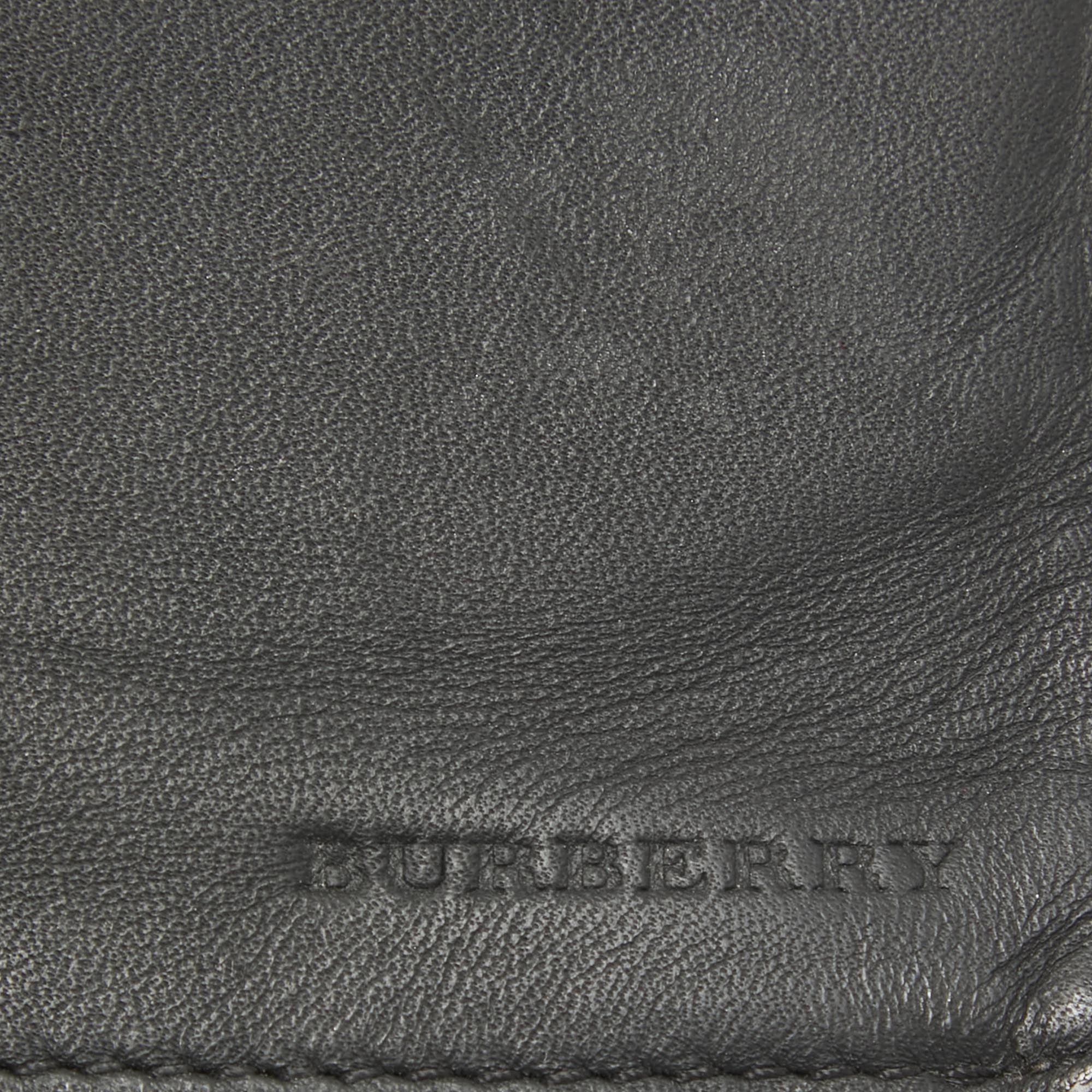 Burberry Black Check Coated Canvas Bifold Long Wallet