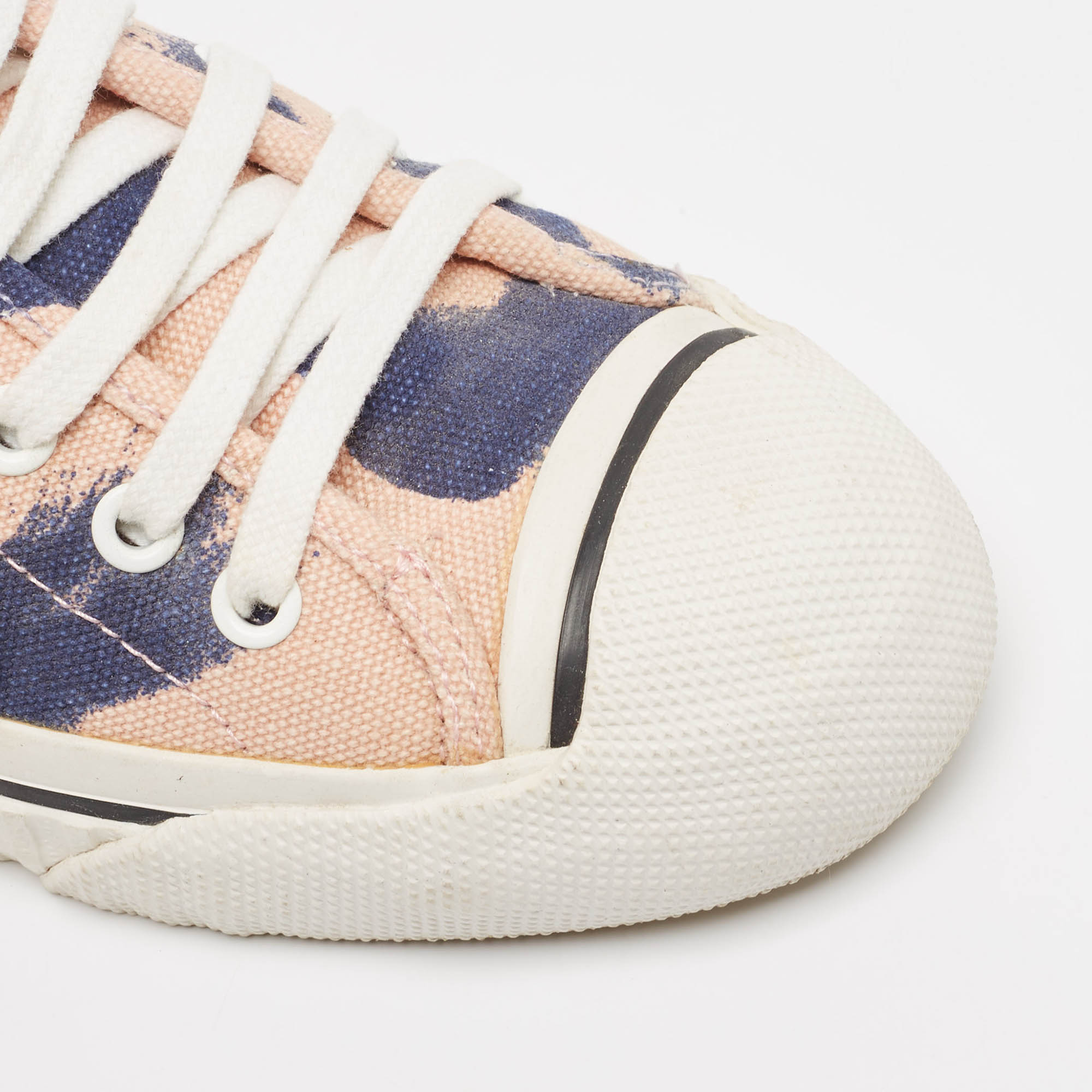 Burberry Multicolor Canvas Lace Up Sneakers Size 38