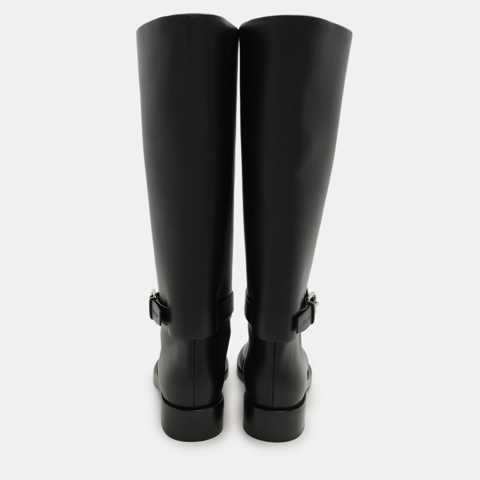 Burberry Black Leather Knee Length Boots Size 36