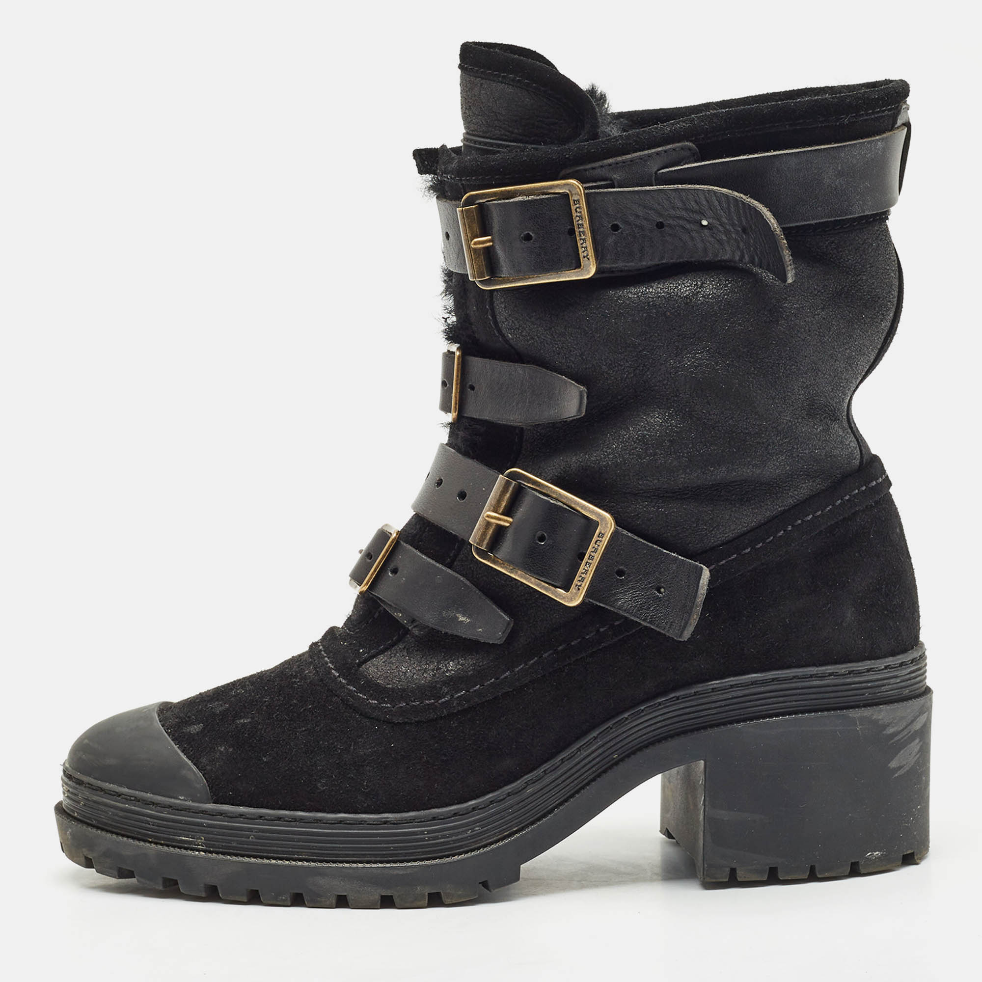 Burberry Black Leather and Suede Aviator Dukes Combat Boots Size
Burberry Black Leather and Suede Aviator Dukes Combat Boots Size