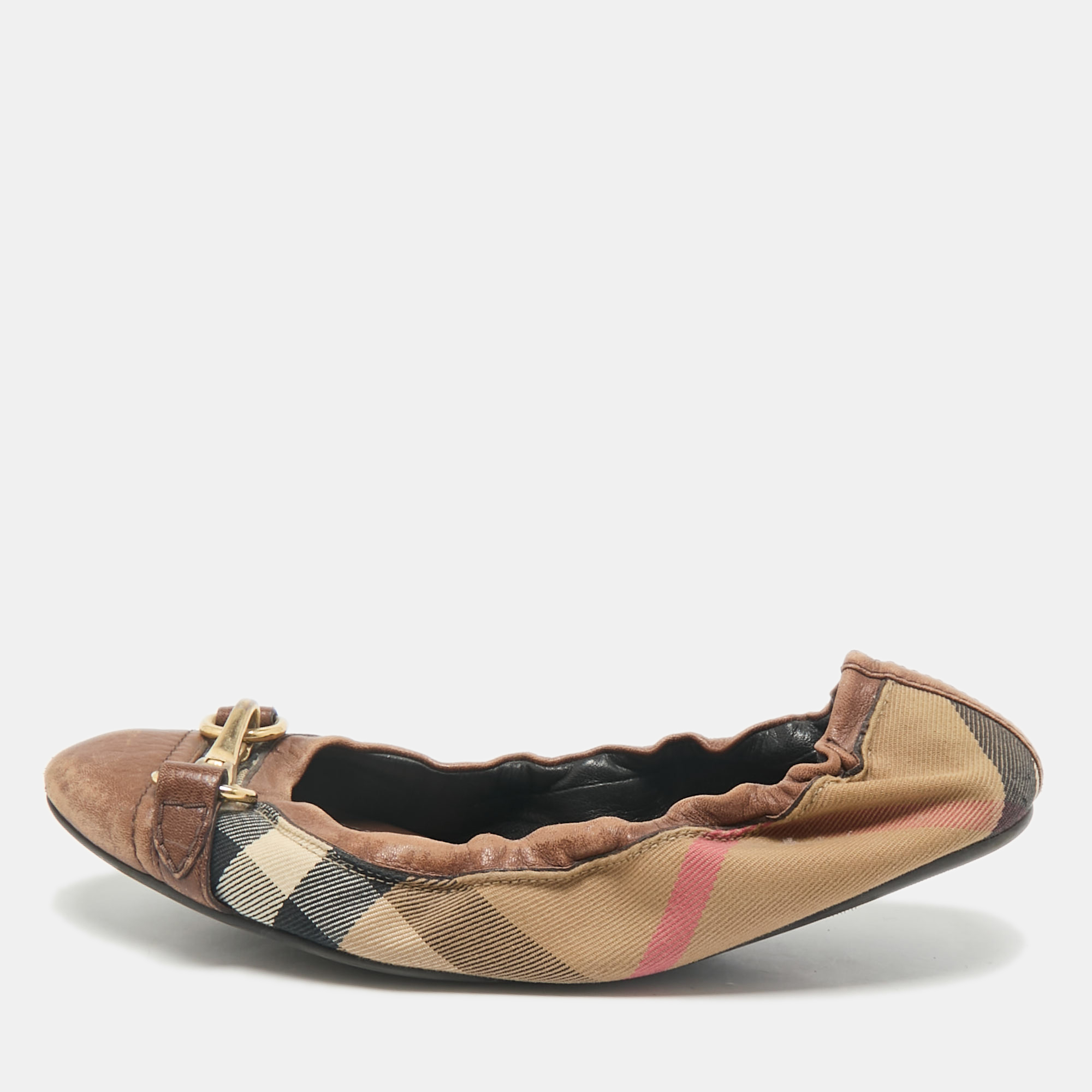 Burberry Brown House Check Canvas And Leather Shipley Ballet Flats Size
Burberry Brown House Check Canvas And Leather Shipley Ballet Flats Size