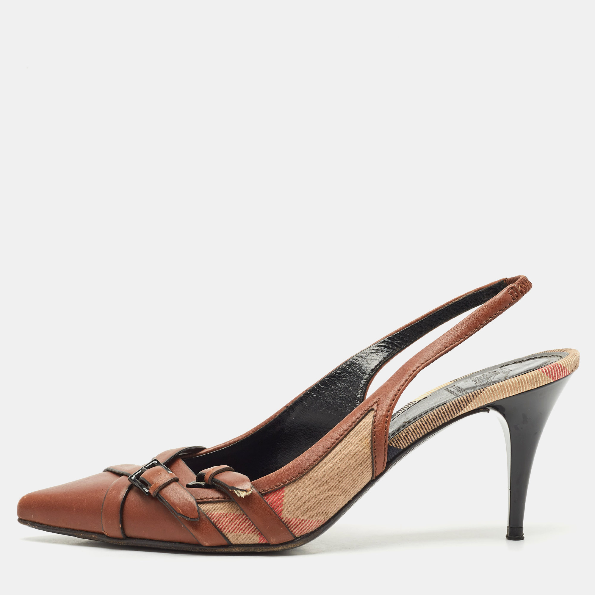 Burberry Brown Leather And Novacheck Buckle Slingback Sandals Size
Burberry Brown Leather And Novacheck Buckle Slingback Sandals Size