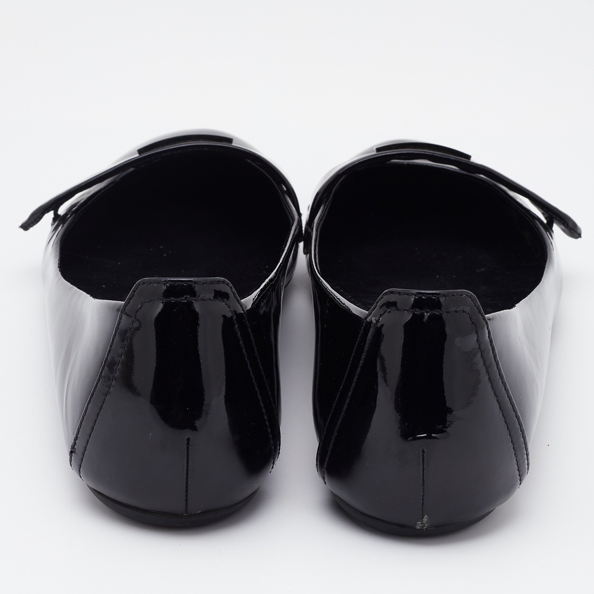 Burberry Black Patent Leather Ballet Flats Size 40