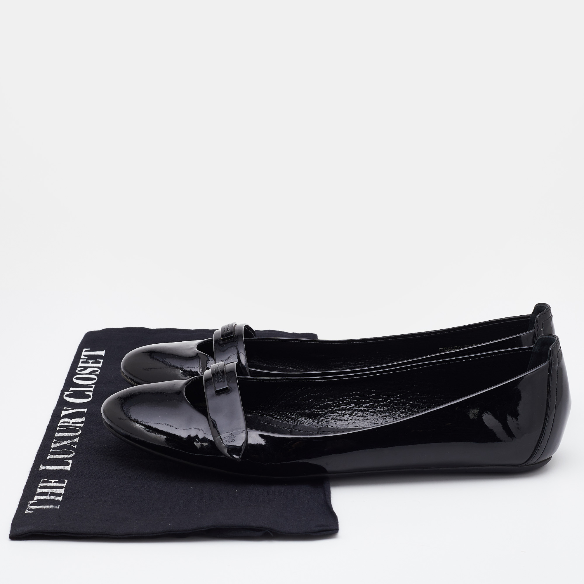 Burberry Black Patent Leather Ballet Flats Size 40
