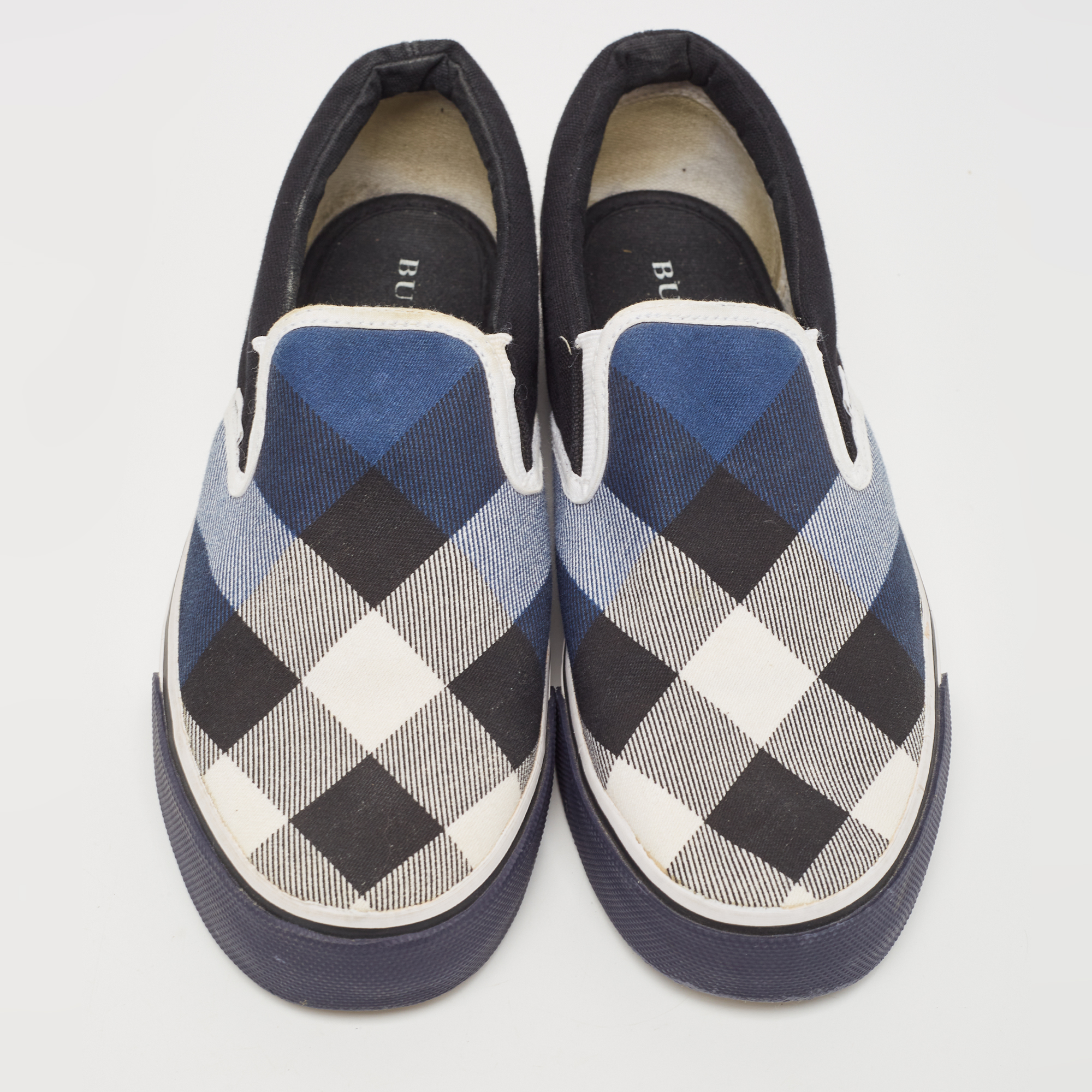 Burberry Tricolor Nova Check Canvas Slip On Sneakers Size 38