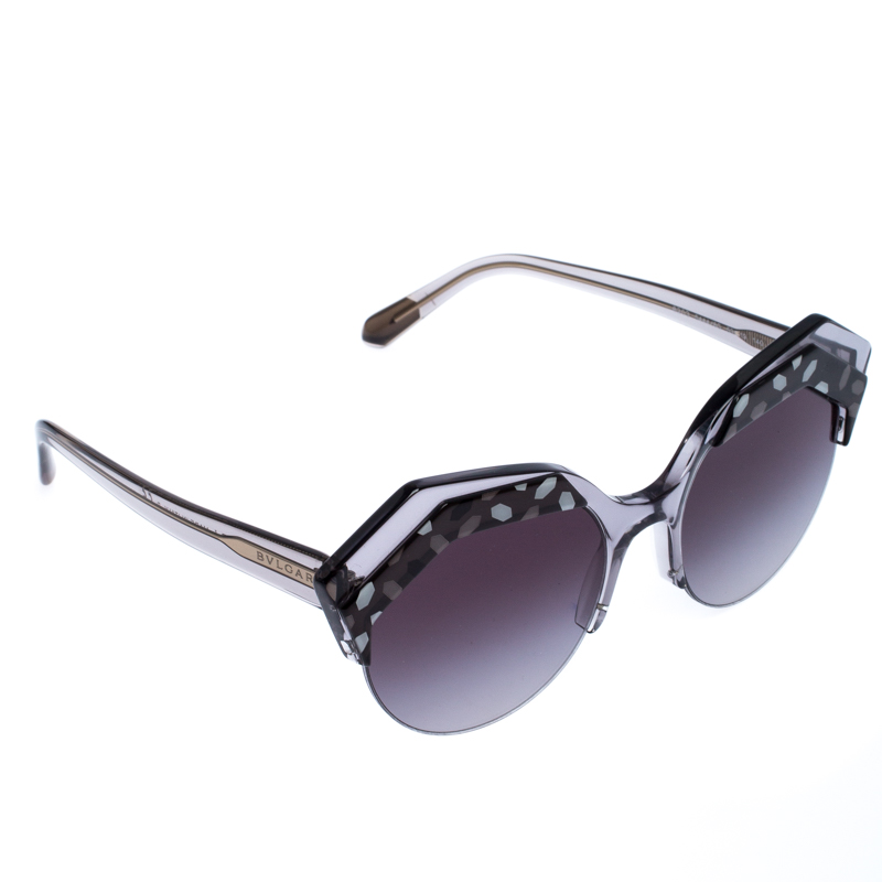Image of Bvlgari Black/Grey Gradient  Serpenteyes Round Sunglasses