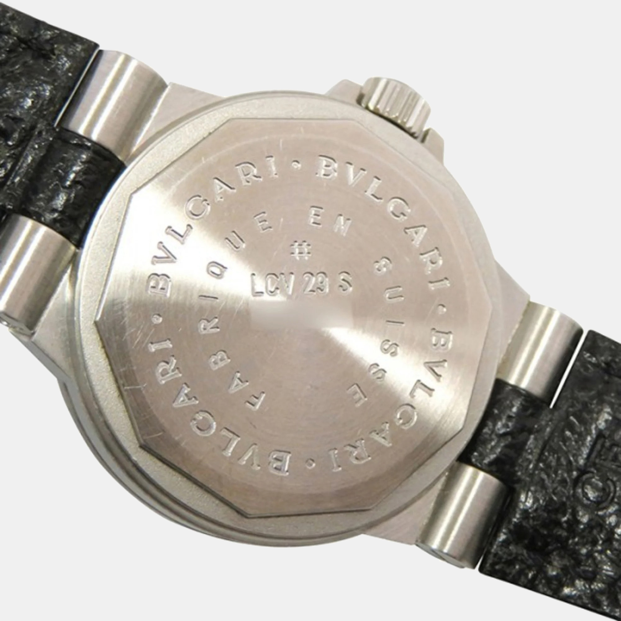 Bvlgari White Stainless Steel Diagono LCV29WSLD Automatic Women's Wristwatch 29 Mm