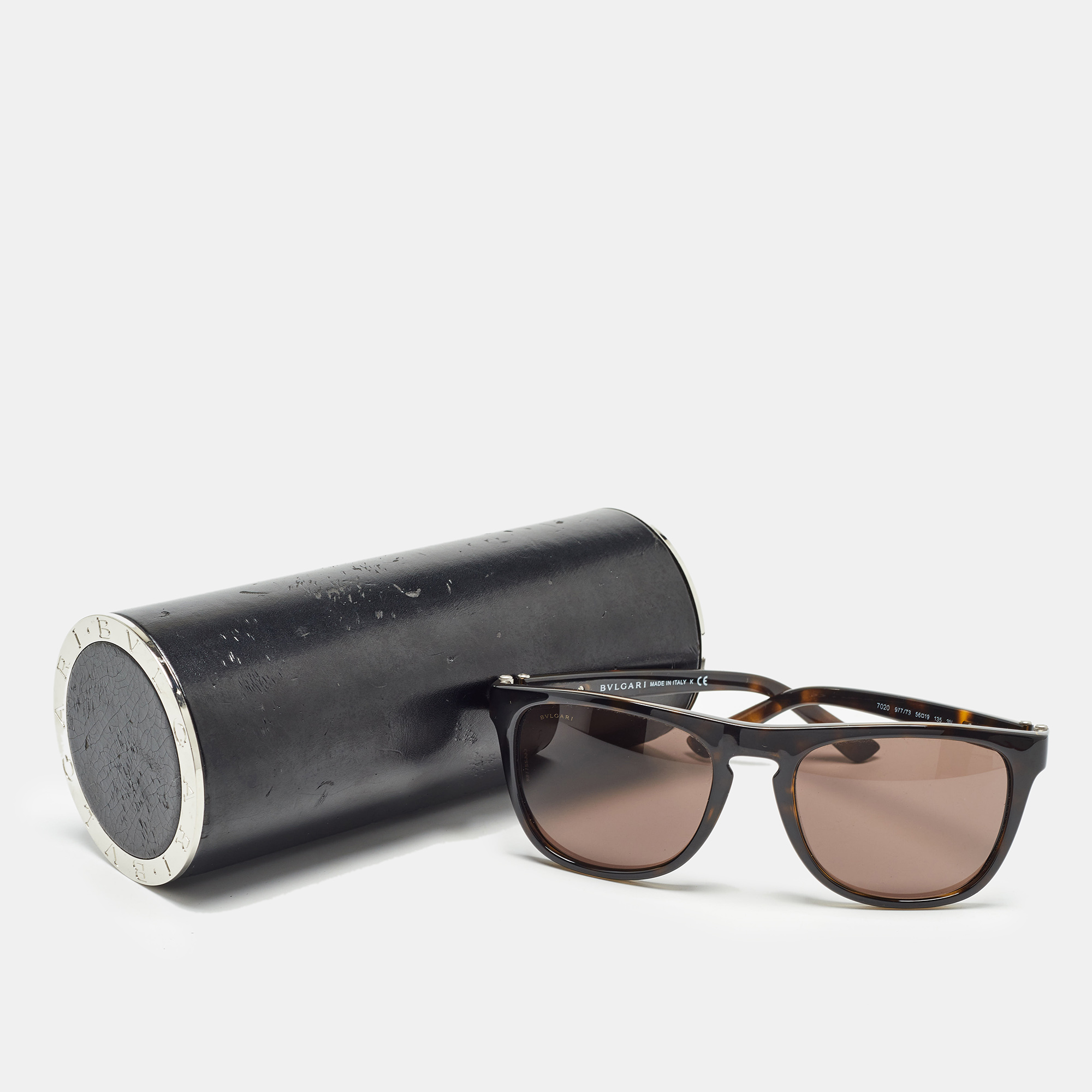 Bvlgari Dark Brown 7020 Square Sunglasses