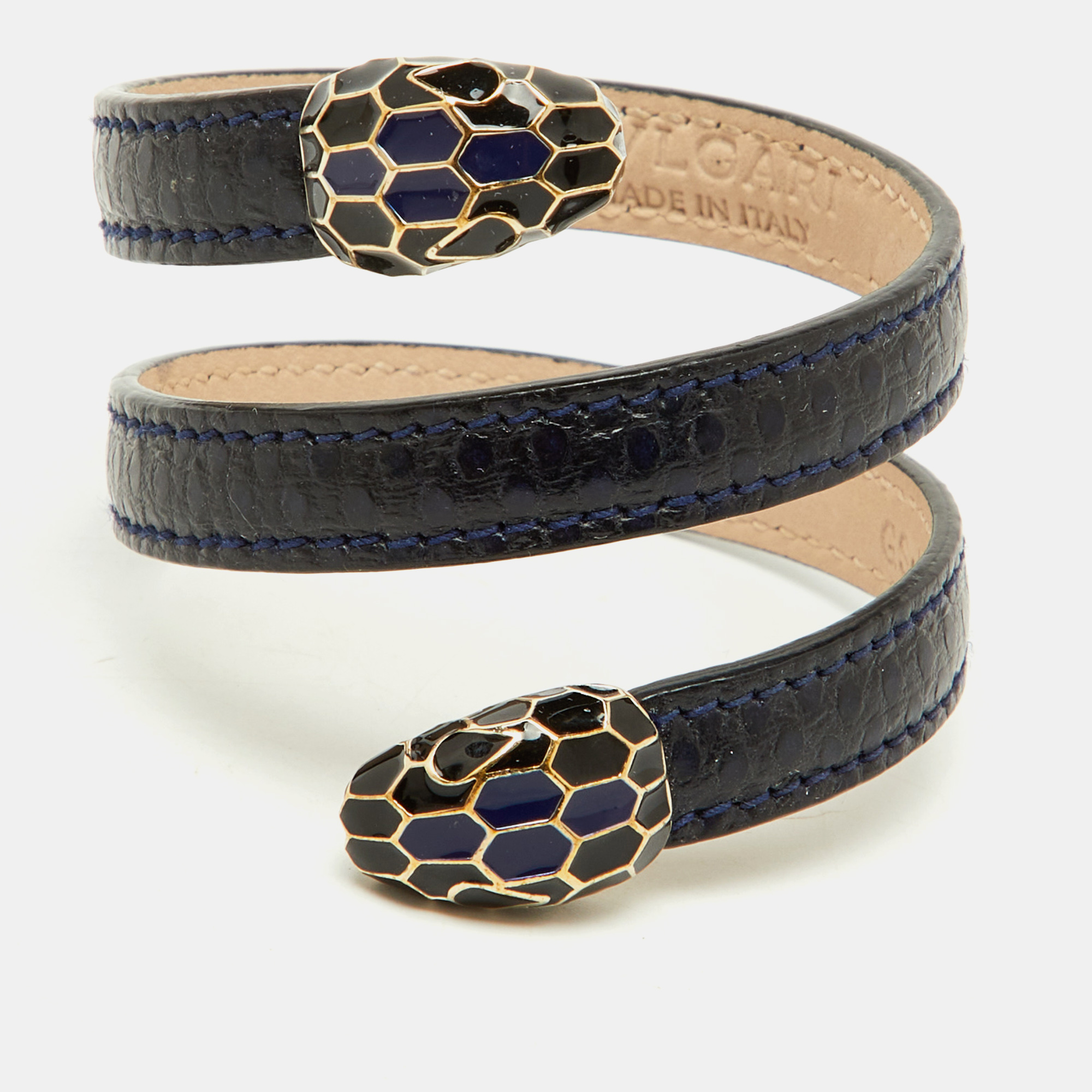 Bvlgari Serpenti Forever Navy Blue Python Leather Enamel Double Coiled Bracelet
Bvlgari Serpenti Forever Navy Blue Python Leather Enamel Double Coiled Bracelet