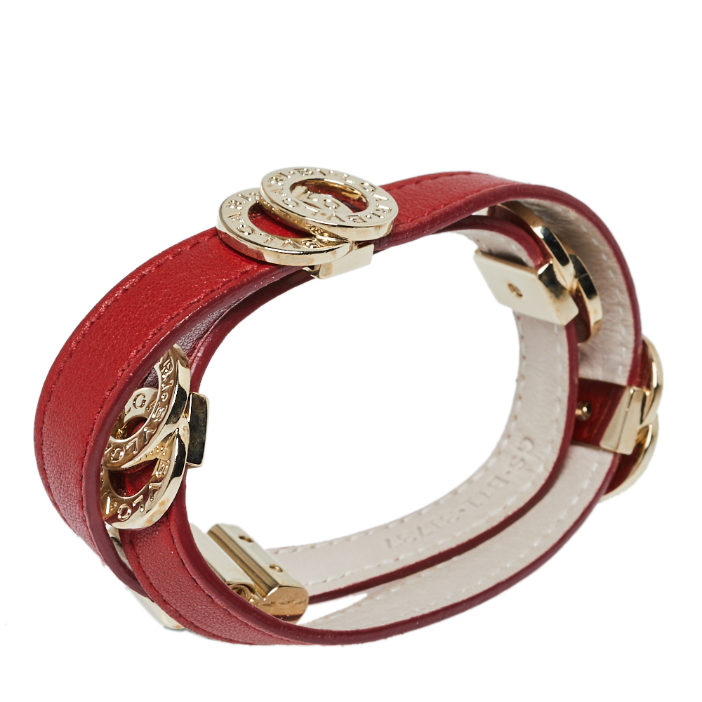 Bvlgari Bvlgari Red Leather Gold Plated Double Coiled Bracelet
Bvlgari Bvlgari Red Leather Gold Plated Double Coiled Bracelet