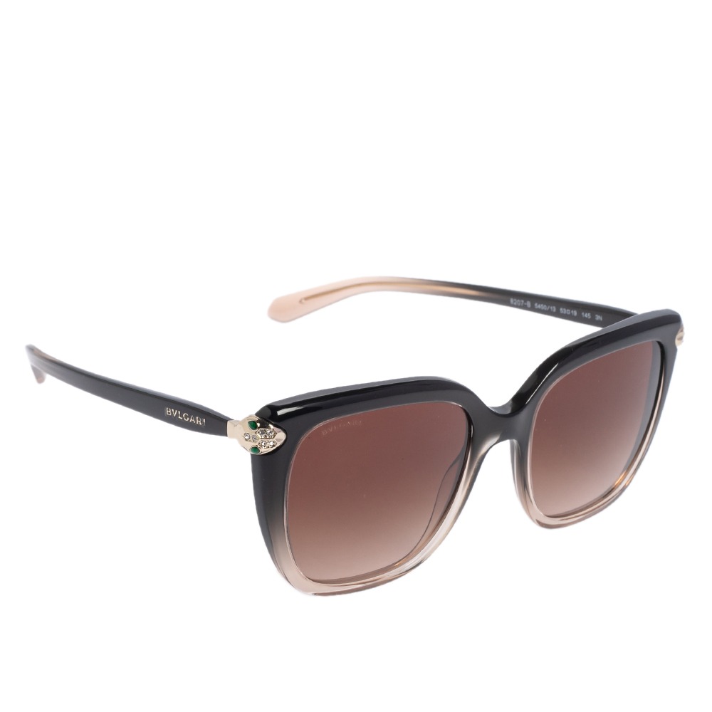 Bvlgari Black Ombre/Brown 8207B Gradient Square Sunglasses