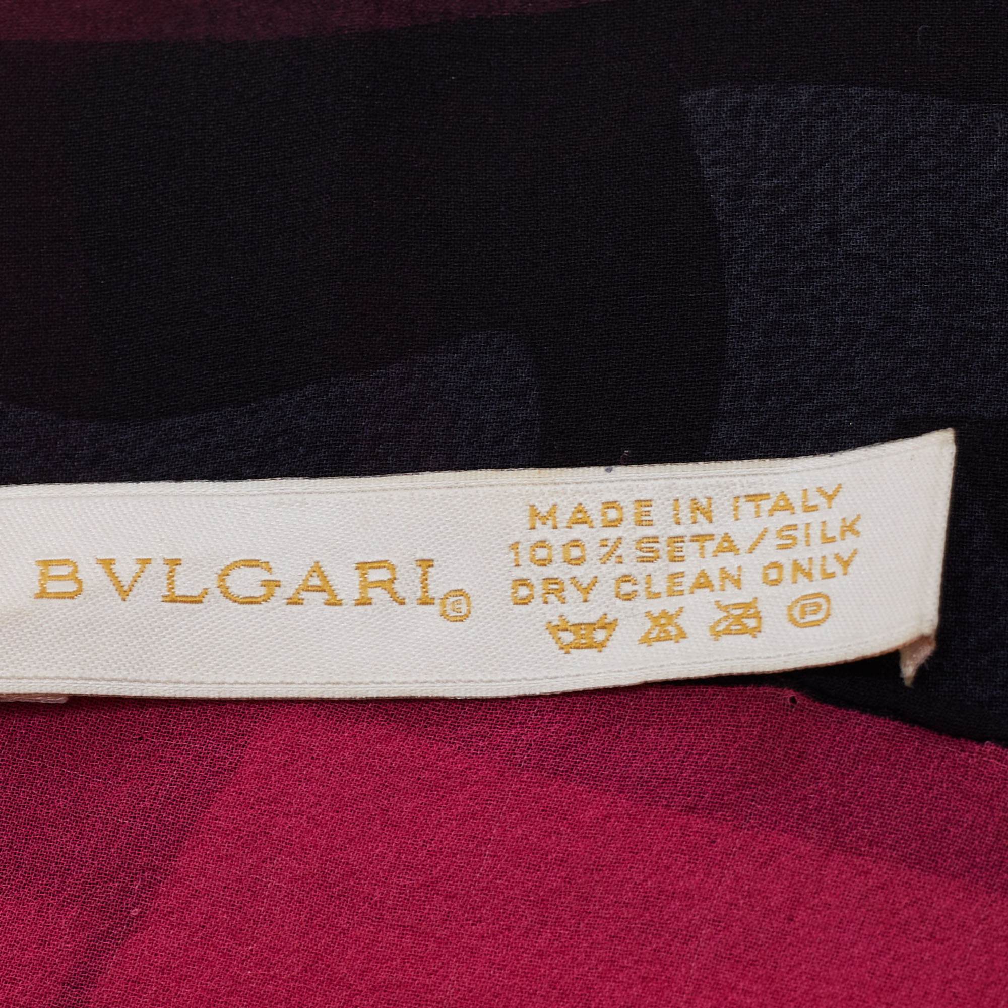 Bvlgari Black Logo Print Silk Stole