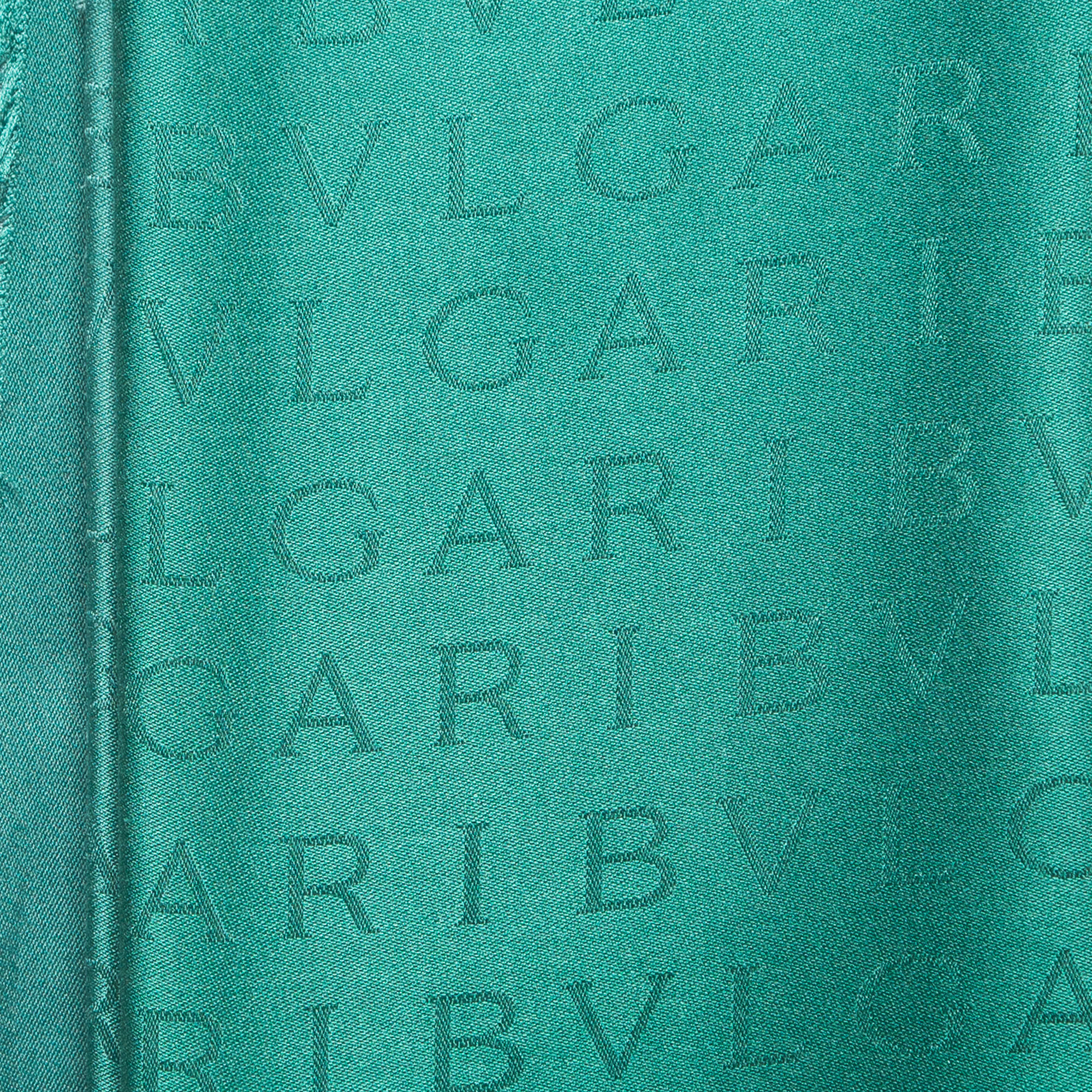 Bvlgari Green Ombre Logomania Silk Fringed Scarf