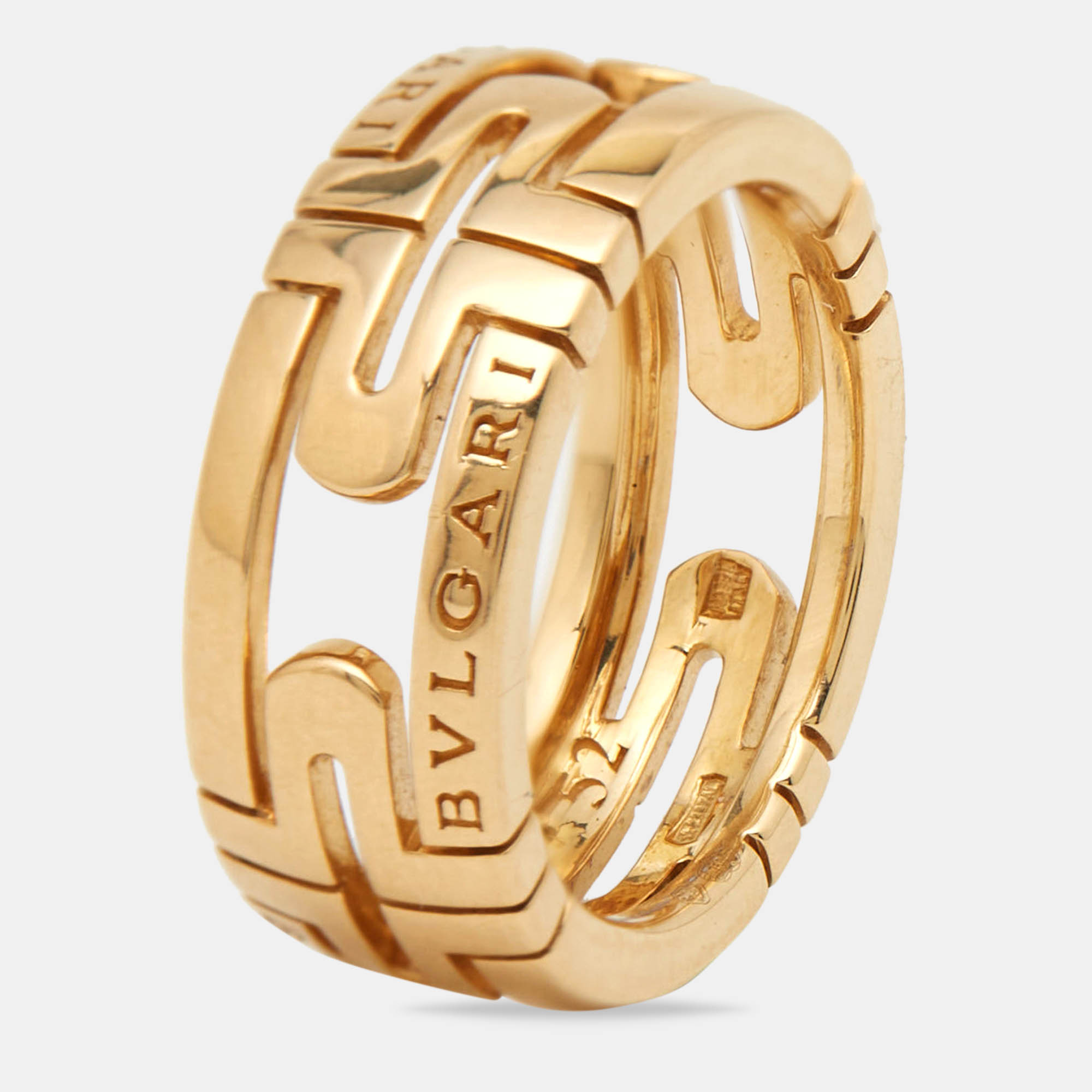 Bvlgari parentesi 18k yellow gold ring size 52