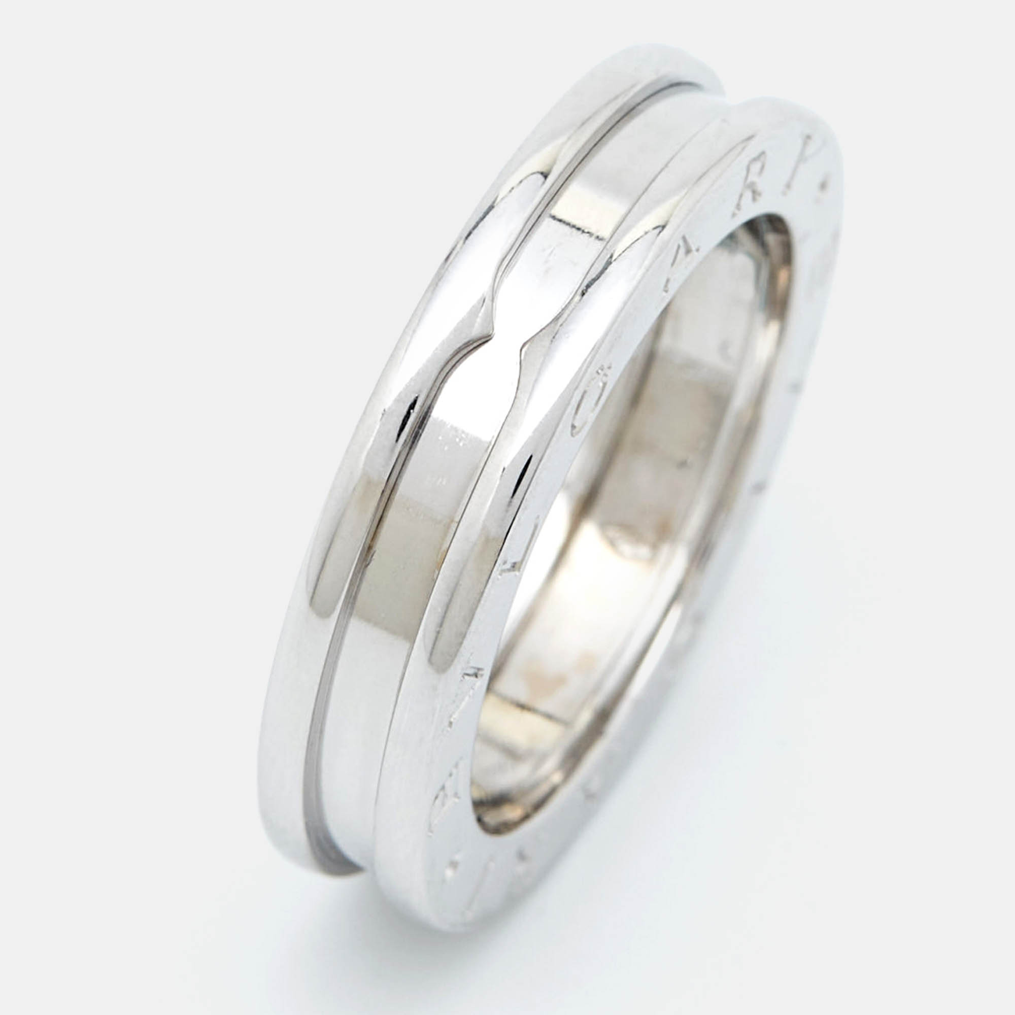 Bvlgari B.Zero1 1-Band 18k White Gold Ring Size 54