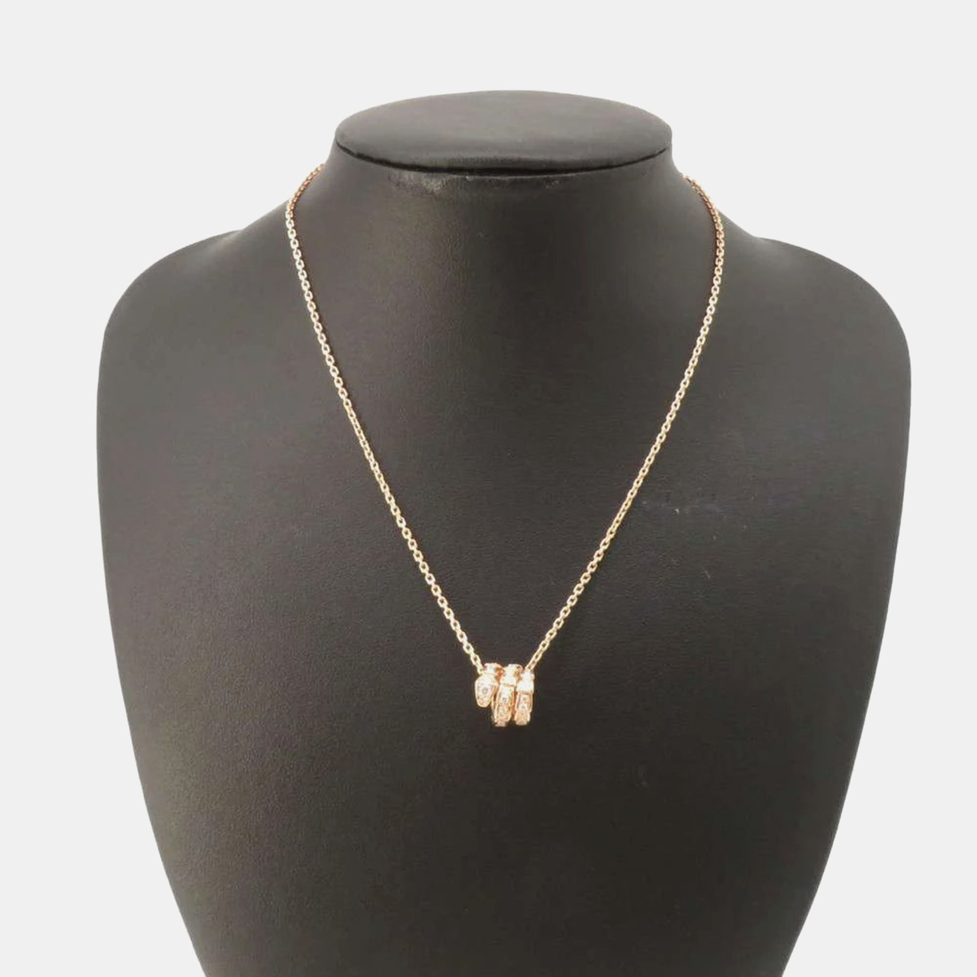 Bvlgari 18K Rose Gold And Diamond Serpenti Viper Pendant Necklace