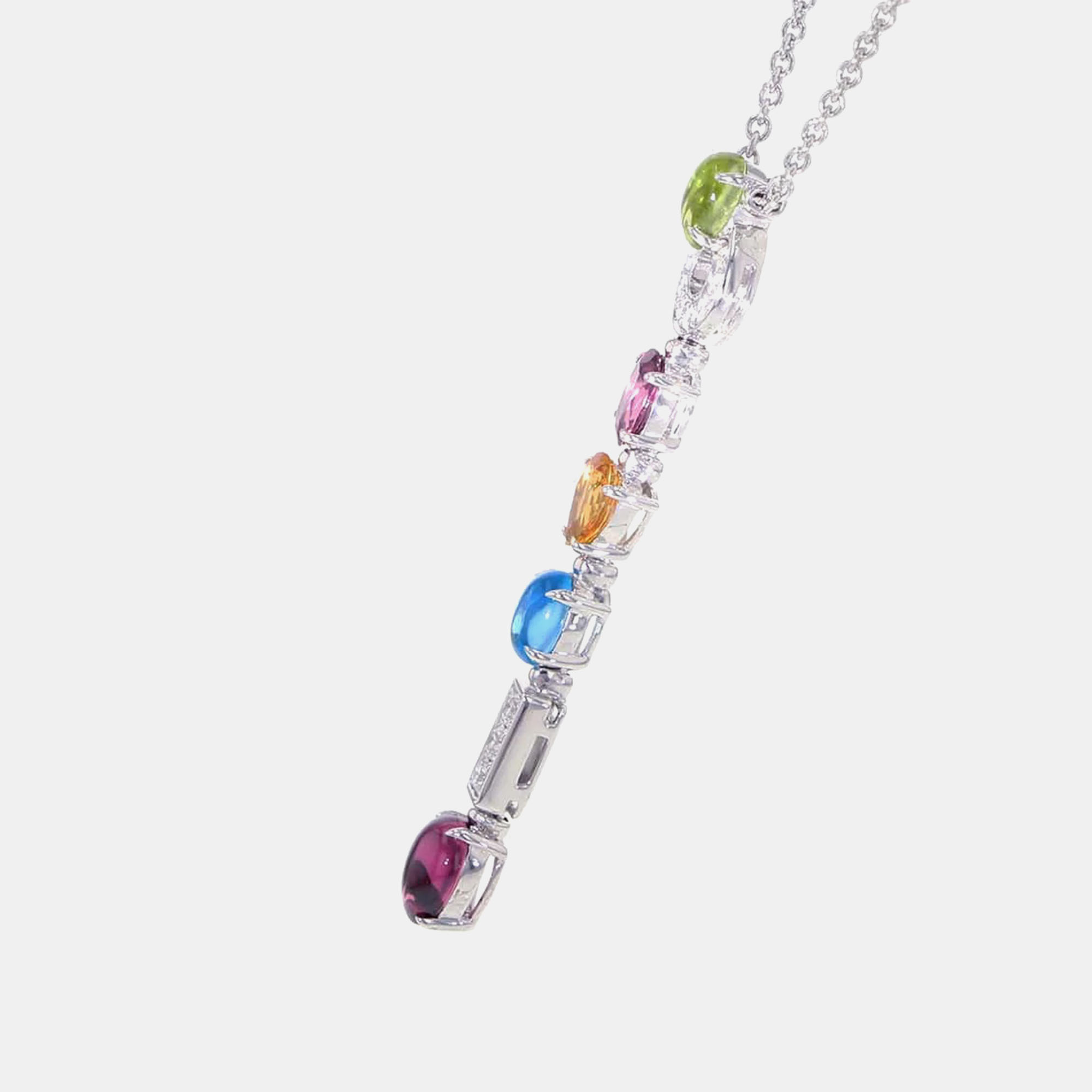 Bvlgari 18K White Gold, Diamond And Multi Stone Allegra Pendant Necklace