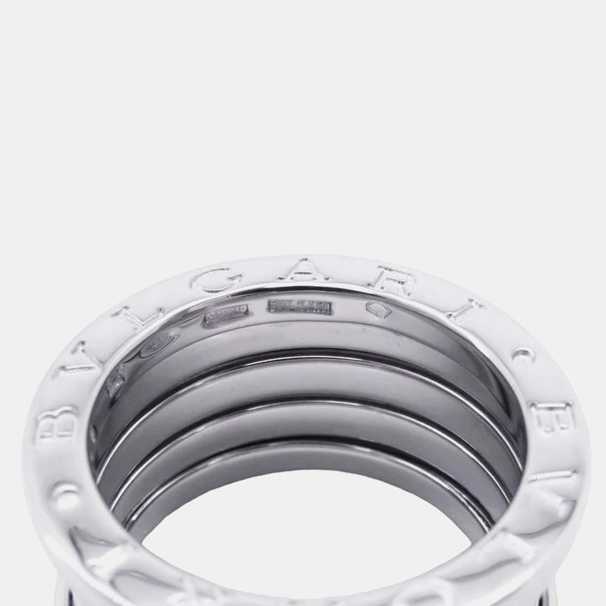 Bvlgari 18K White Gold B.Zero1 3-Band Ring EU 51