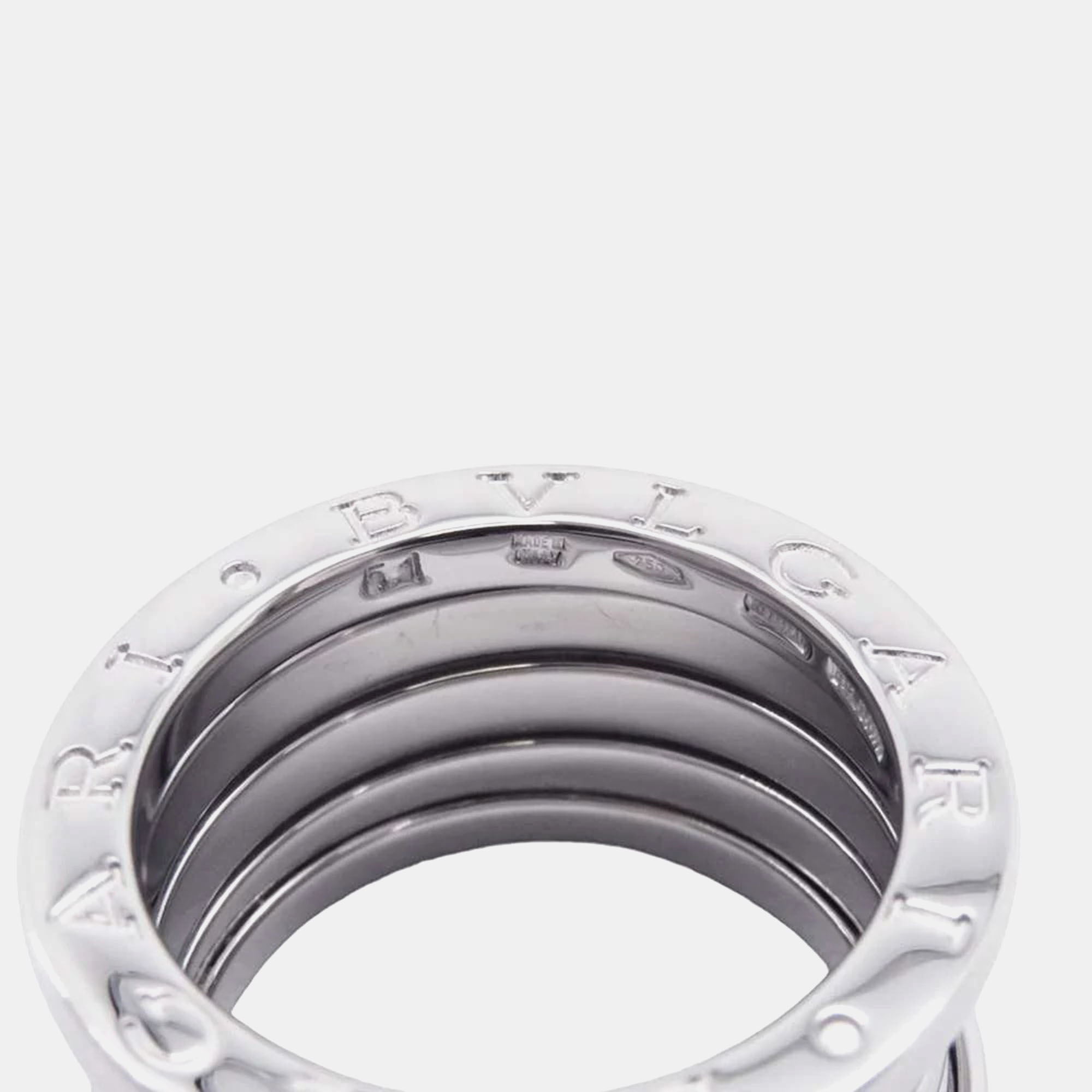 Bvlgari 18K White Gold B.Zero1 3-Band Ring EU 51