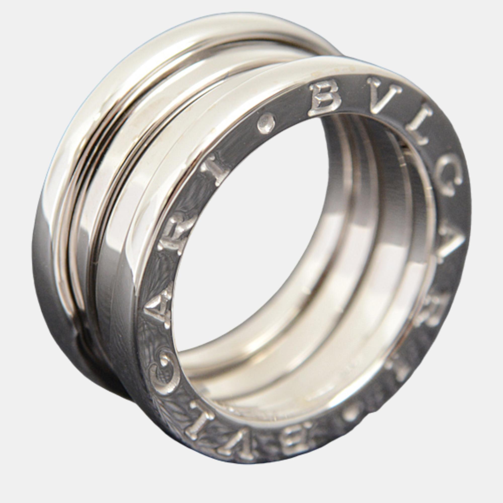 Bvlgari 18K White Gold B.Zero1 Band Ring EU 50