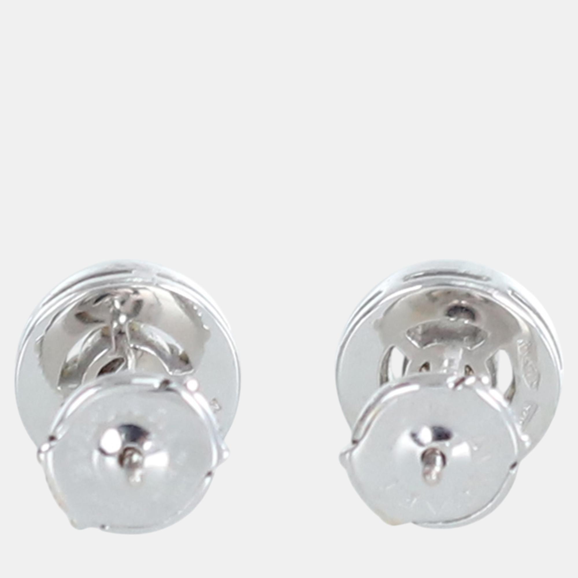 Bvlgari 18K White Gold Diamond Stud Earrings