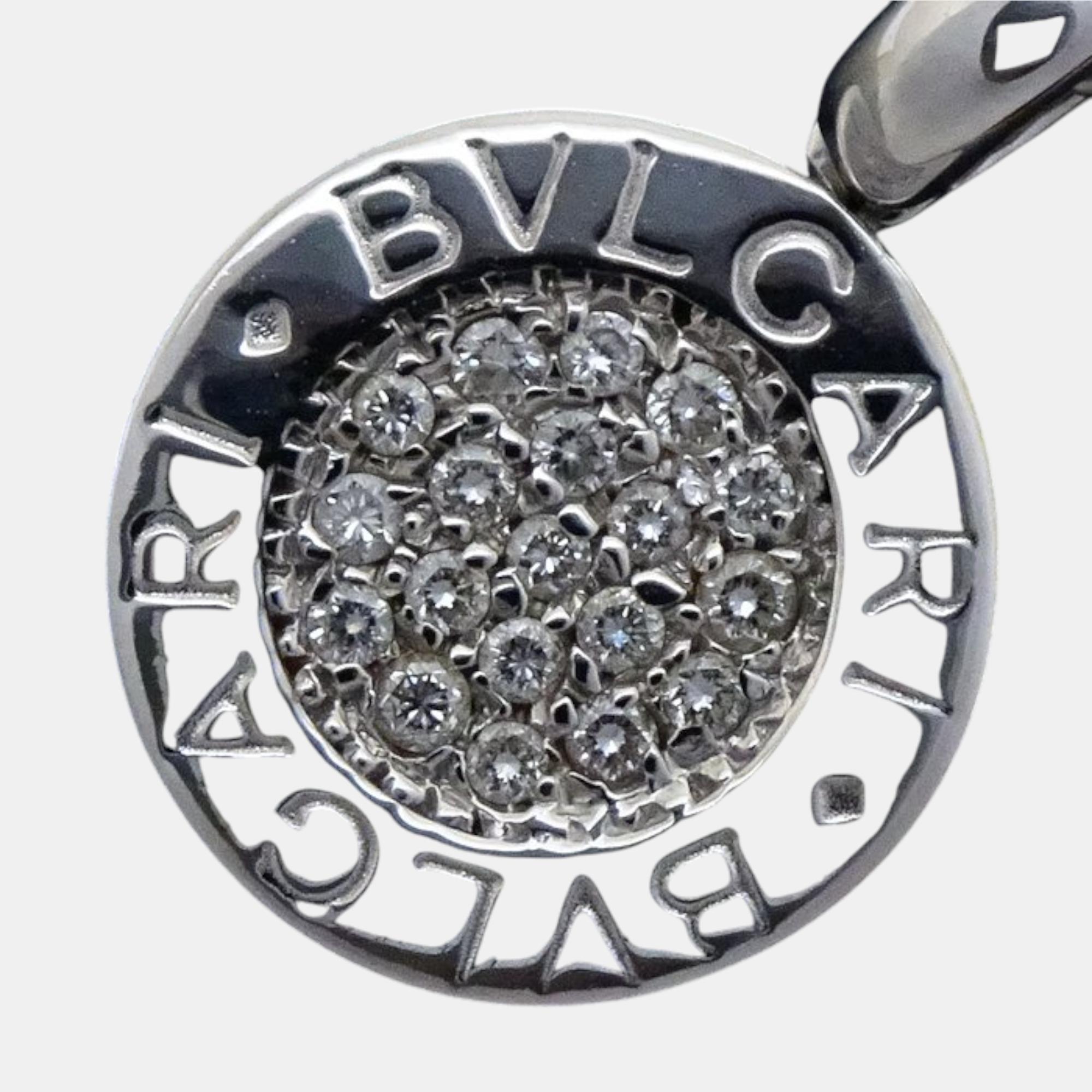 Bvlgari 18K White Gold And Diamond Bvlgari Bavlgari Pendant Necklace