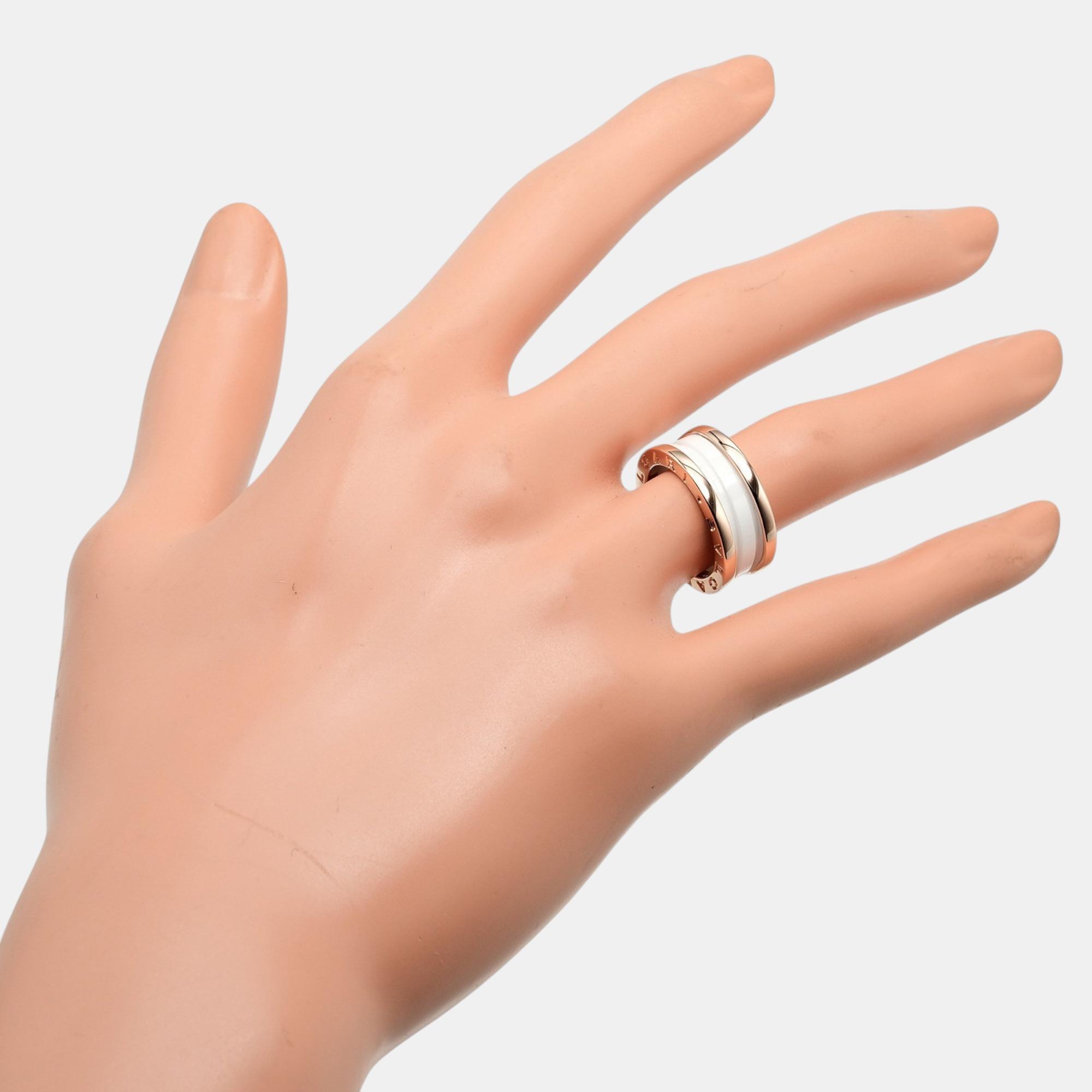 Bvlgari B.ZERO1 3-Band Ring 18K  Pink Gold Ceramic