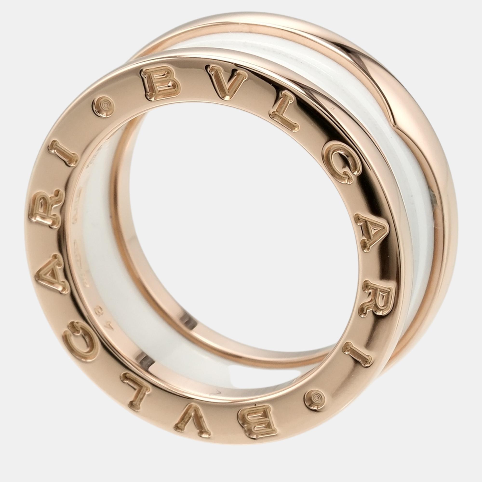 Bvlgari B.ZERO1 3-Band Ring 18K  Pink Gold Ceramic