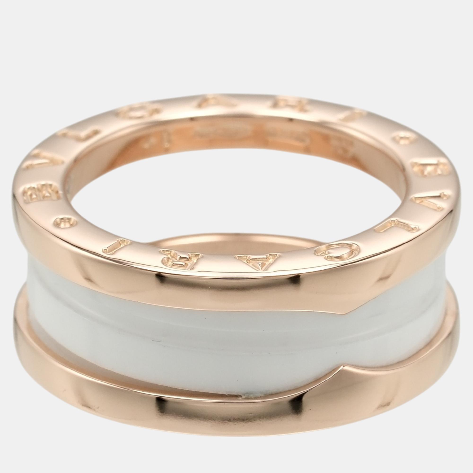 Bvlgari B.ZERO1 3-Band Ring 18K  Pink Gold Ceramic