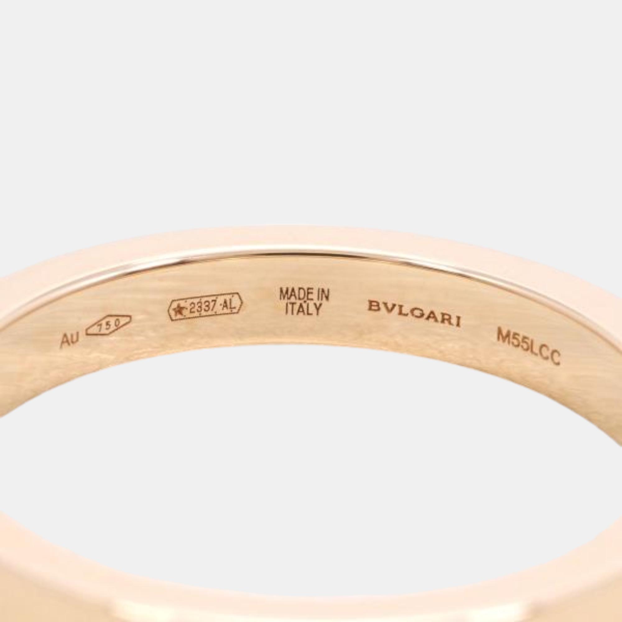 Bvlgari 18K Pink Gold Band Ring EU 56