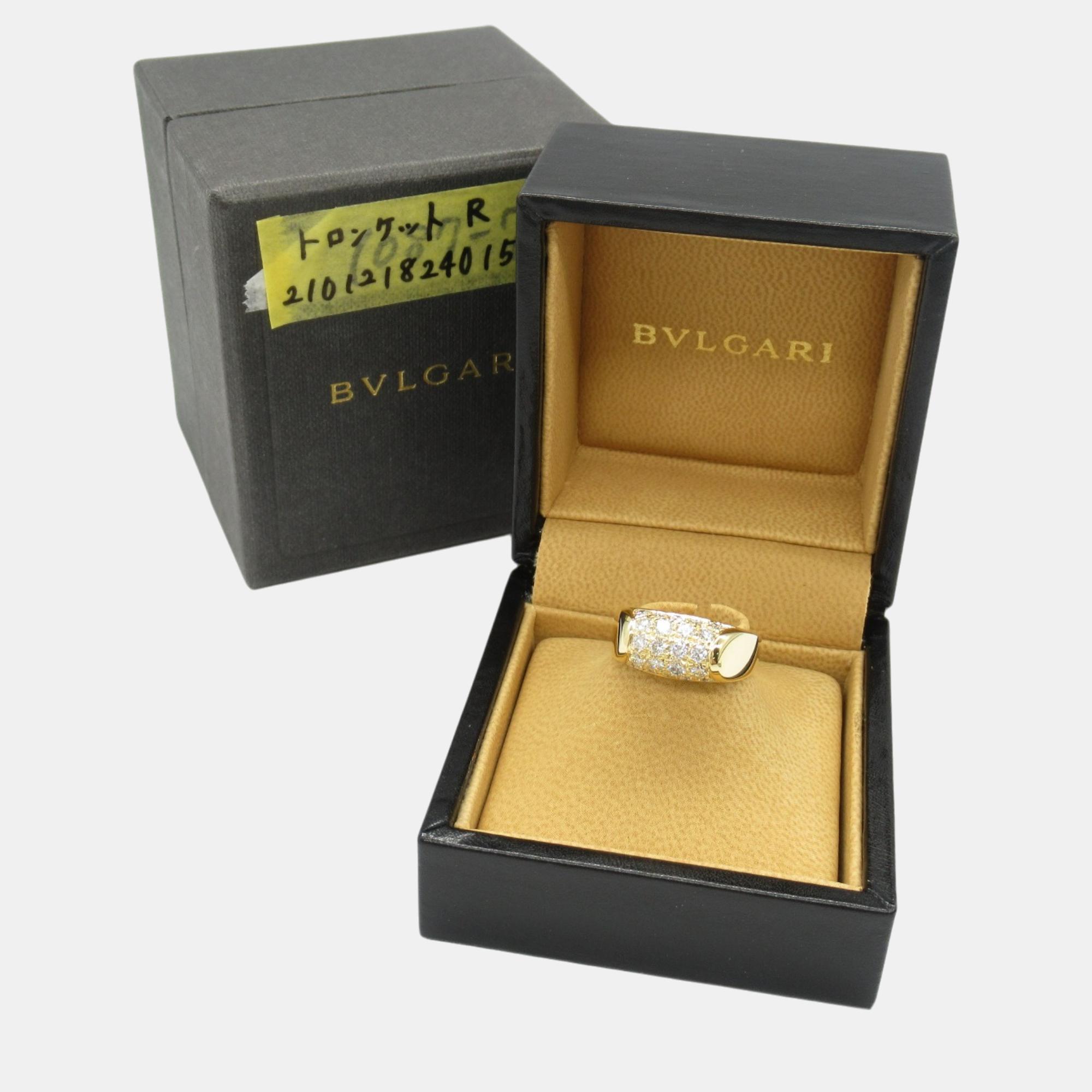 Bvlgari 18k Yellow Gold Diamond Ring EU 53