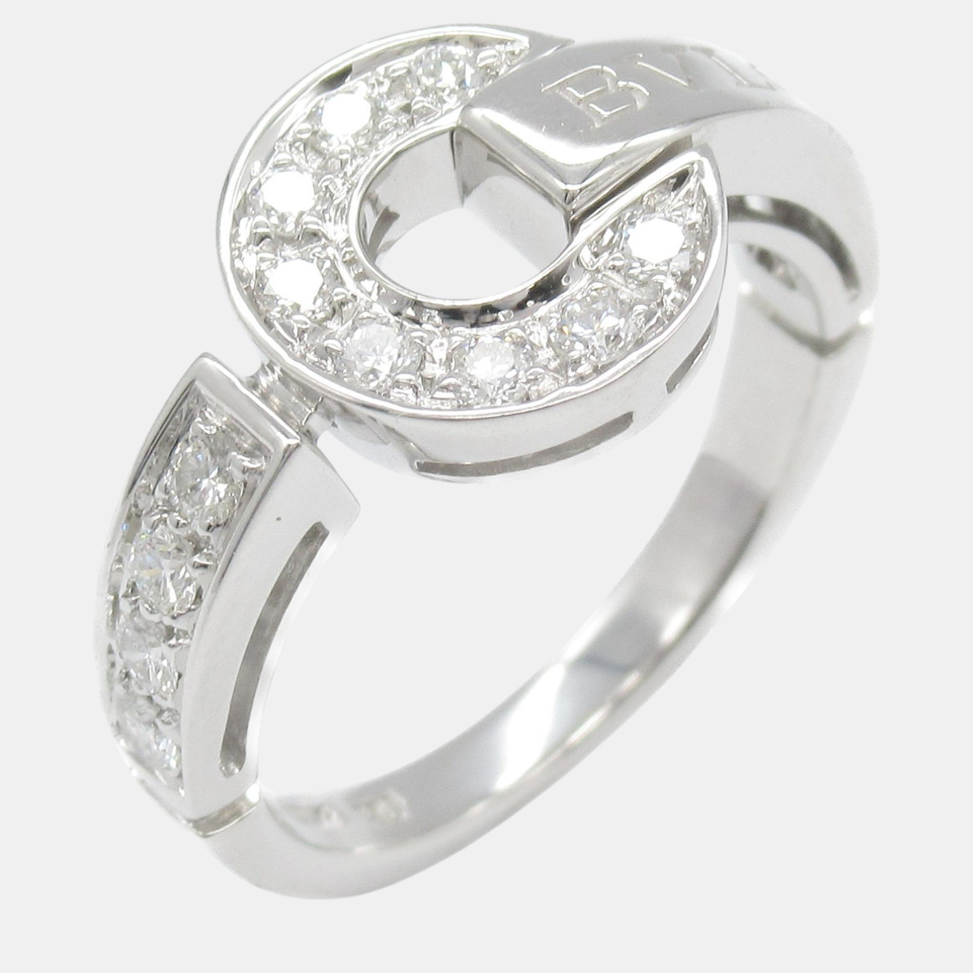 Bvlgari 18k White Gold Bvlgari Bvlgari Diamond Ring EU 49