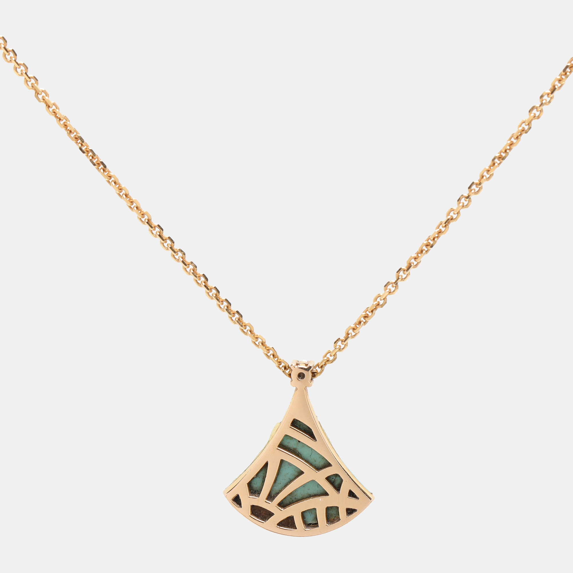 Bvlgari Divas’ Dream Turquoise Diamond 18K Rose Gold Pendant Necklace